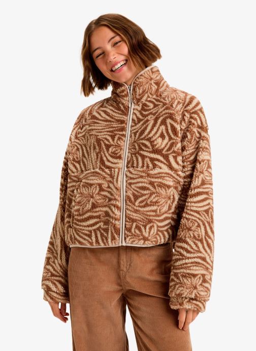 Roxy Fleece truien Blurry Cloud Print dames beige