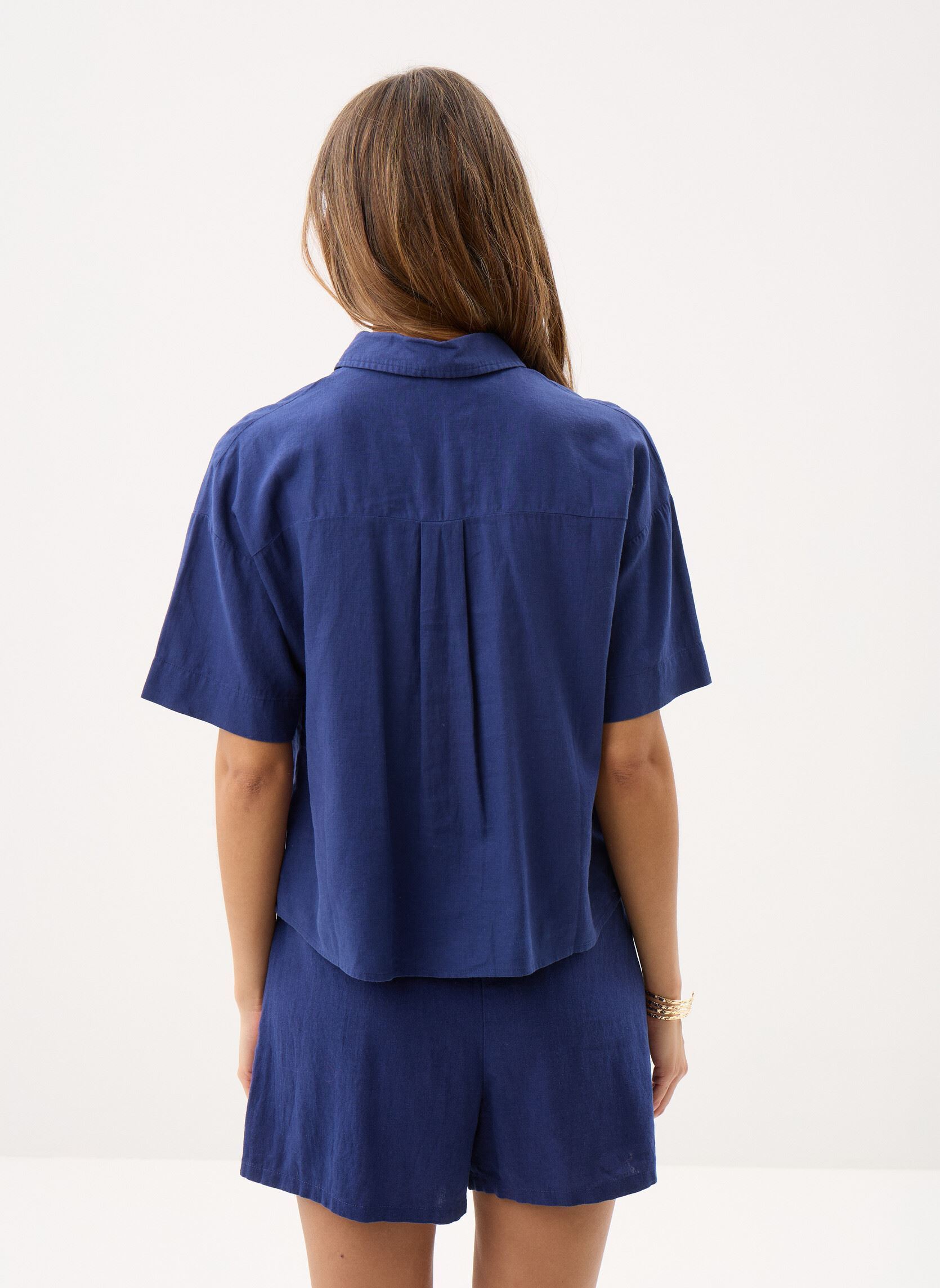 Langarm-Hemden CHEMISE-AMPLE damen blau MADE BY Langarm-Hemden CHEMISE-AMPLE damen blau MEDIEVAL BLUE