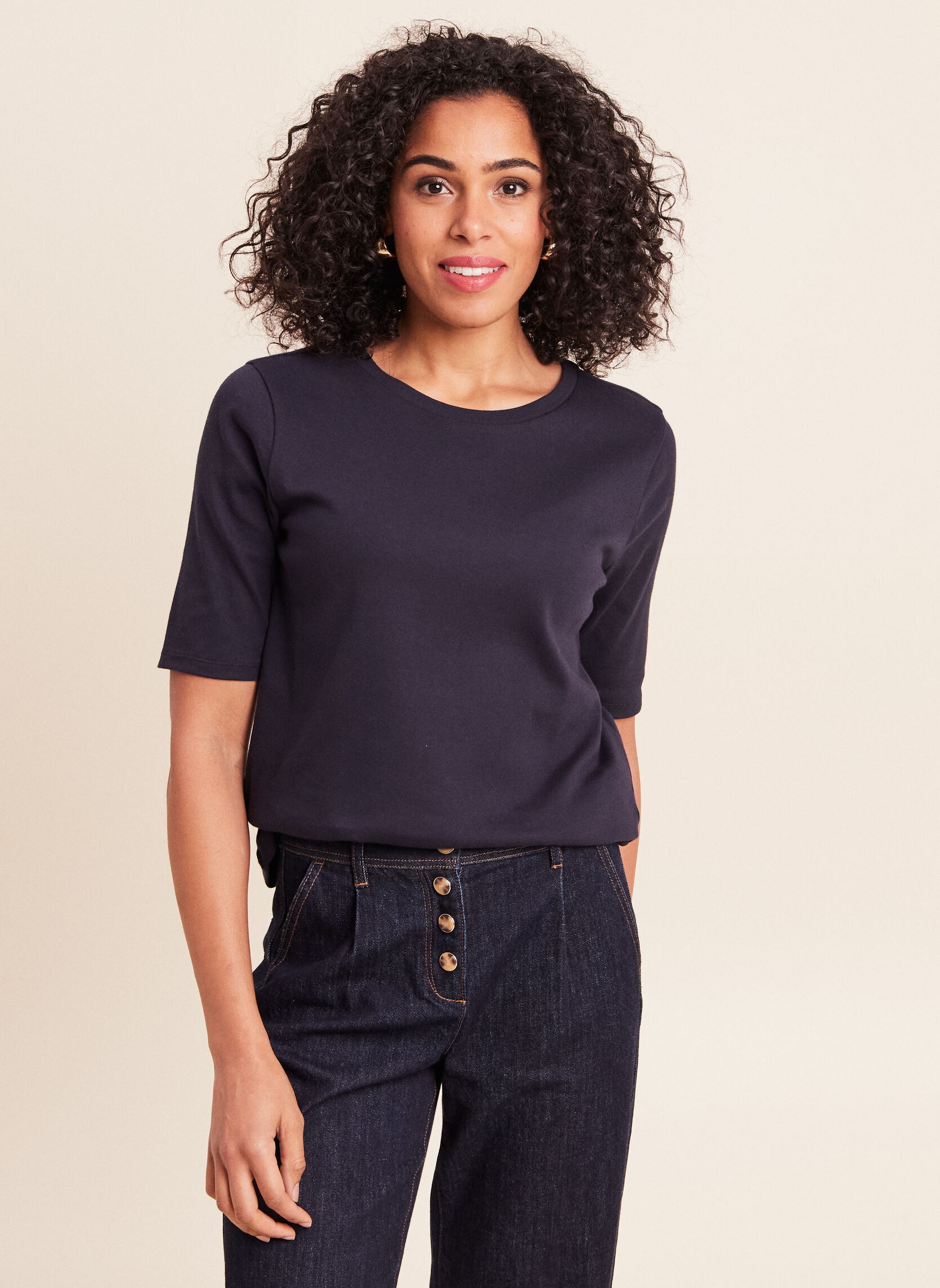 Tee-shirts TECOLTINEW femme bleu Bréal Tee-shirts TECOLTINEW femme bleu Bleu foncé