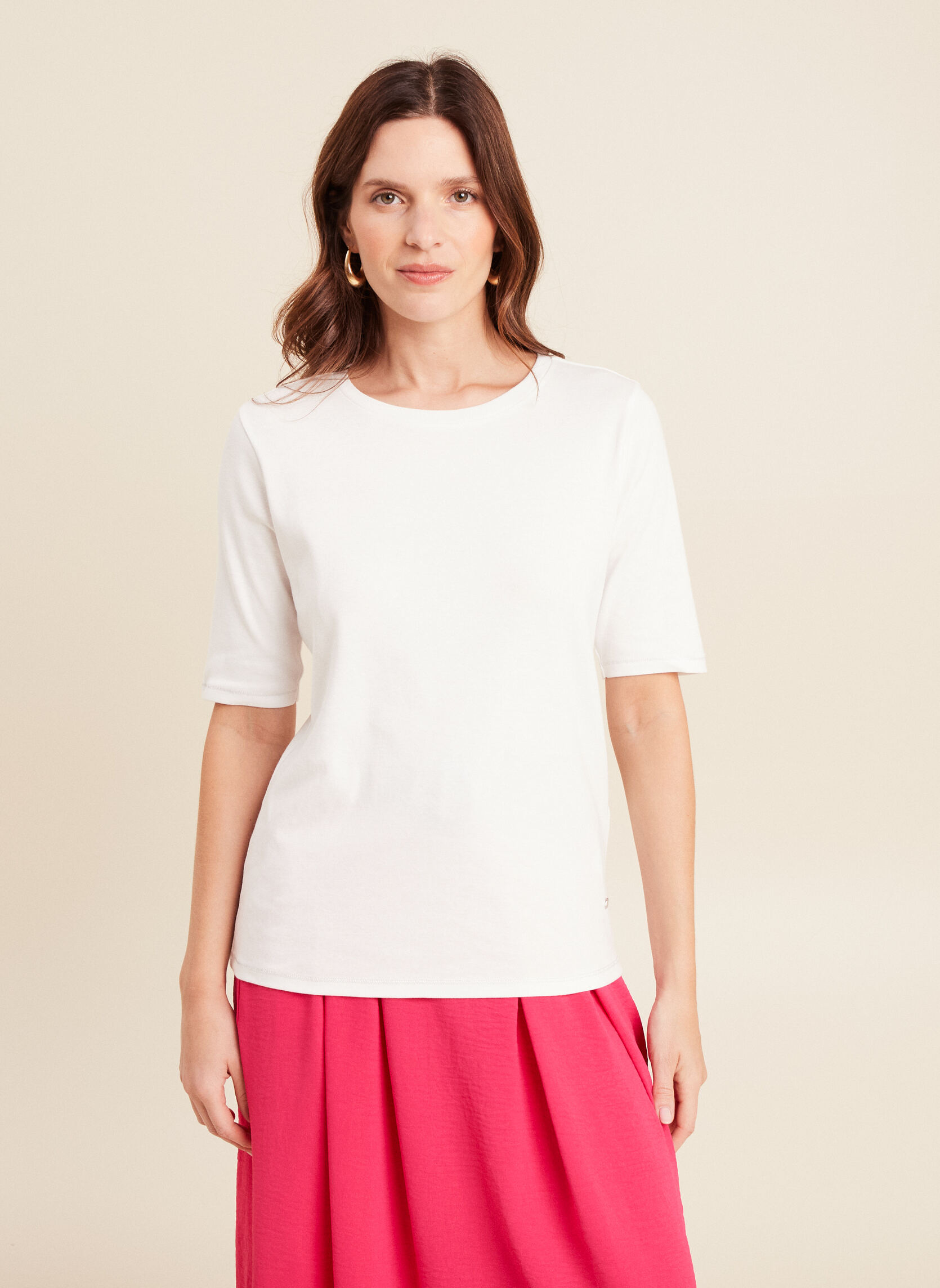 Tee-shirts TECOLTINEW femme blanc Bréal Tee-shirts TECOLTINEW femme blanc Blanc