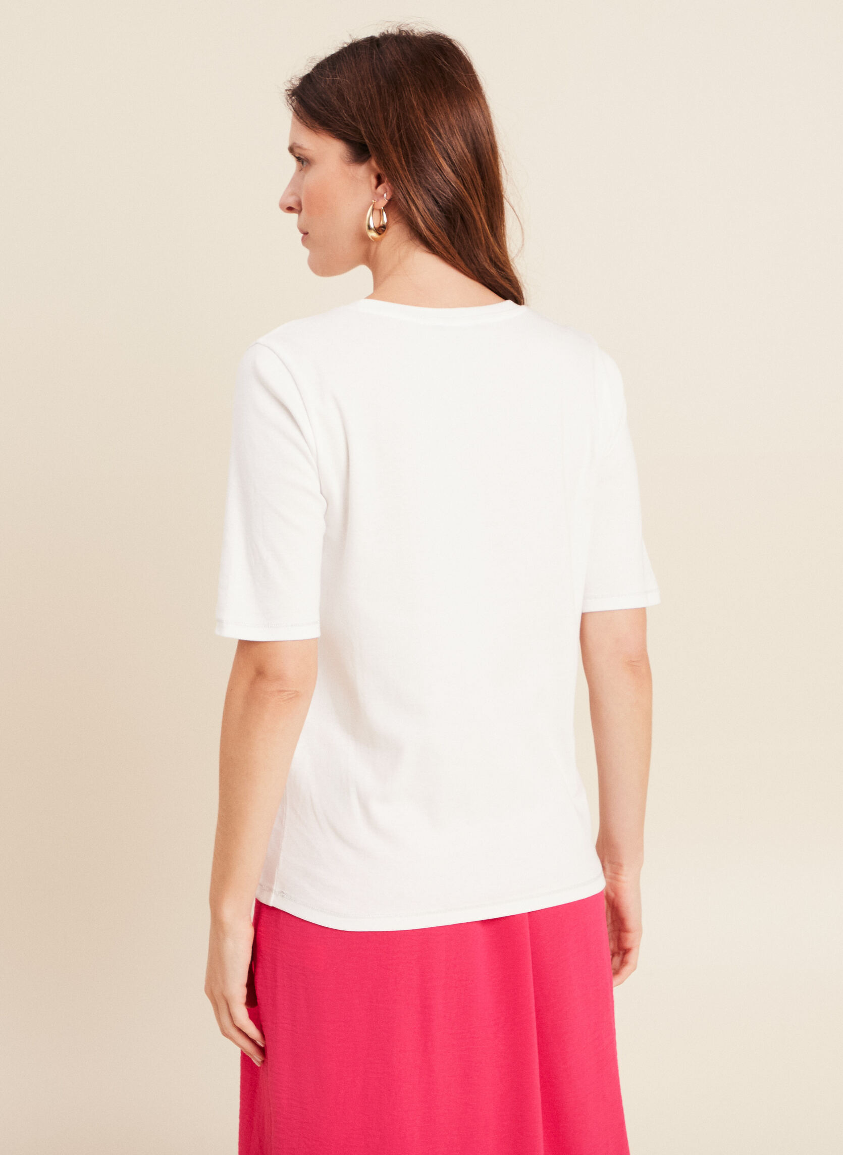Tee-shirts TECOLTINEW femme blanc Bréal Tee-shirts TECOLTINEW femme blanc Blanc