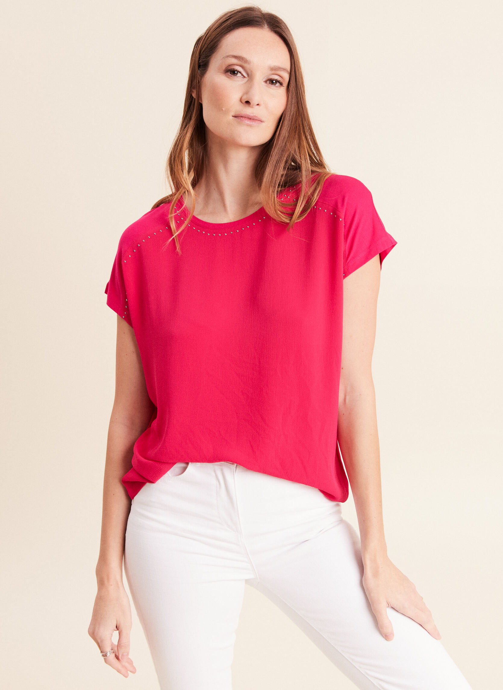 Tee-shirts TIPRAICHAINE femme rose Bréal Tee-shirts TIPRAICHAINE femme rose Fuchsia