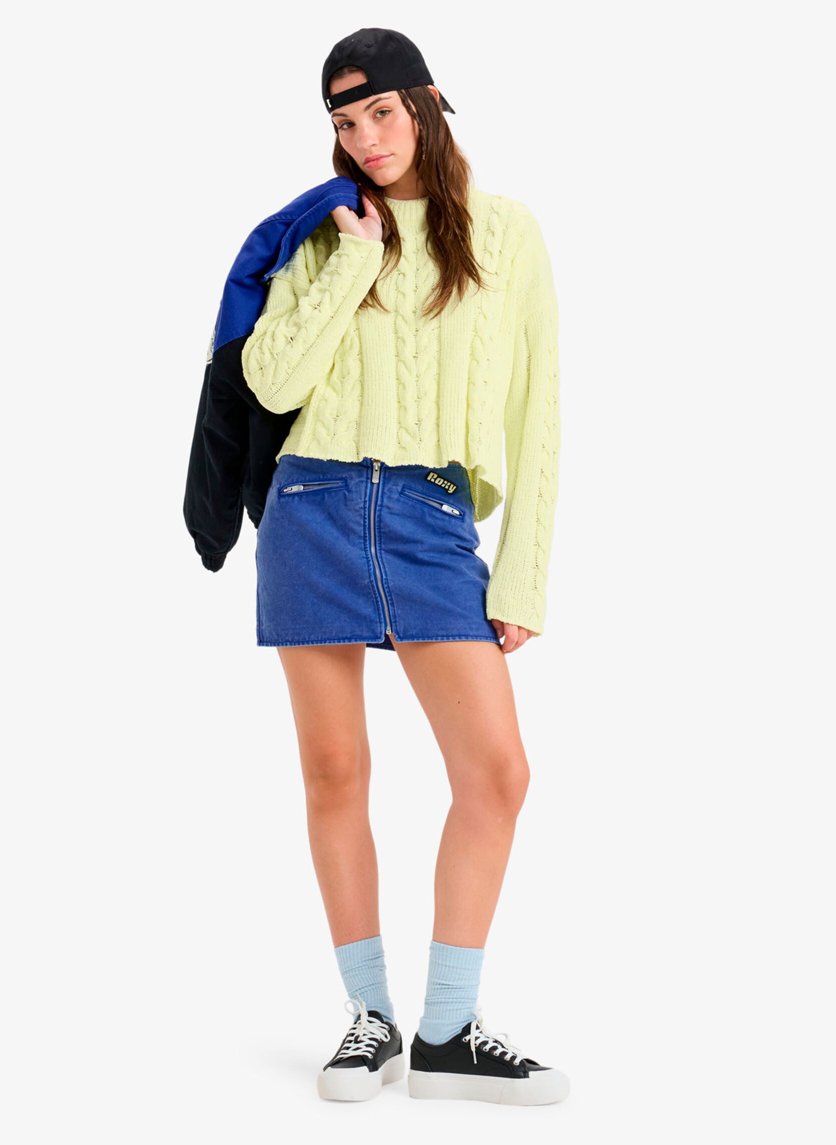 Korte rokken Chloe Kim Mini Moto Skirt dames blauw Roxy Korte rokken Chloe Kim Mini Moto Skirt dames blauw DAZZLING BLUE