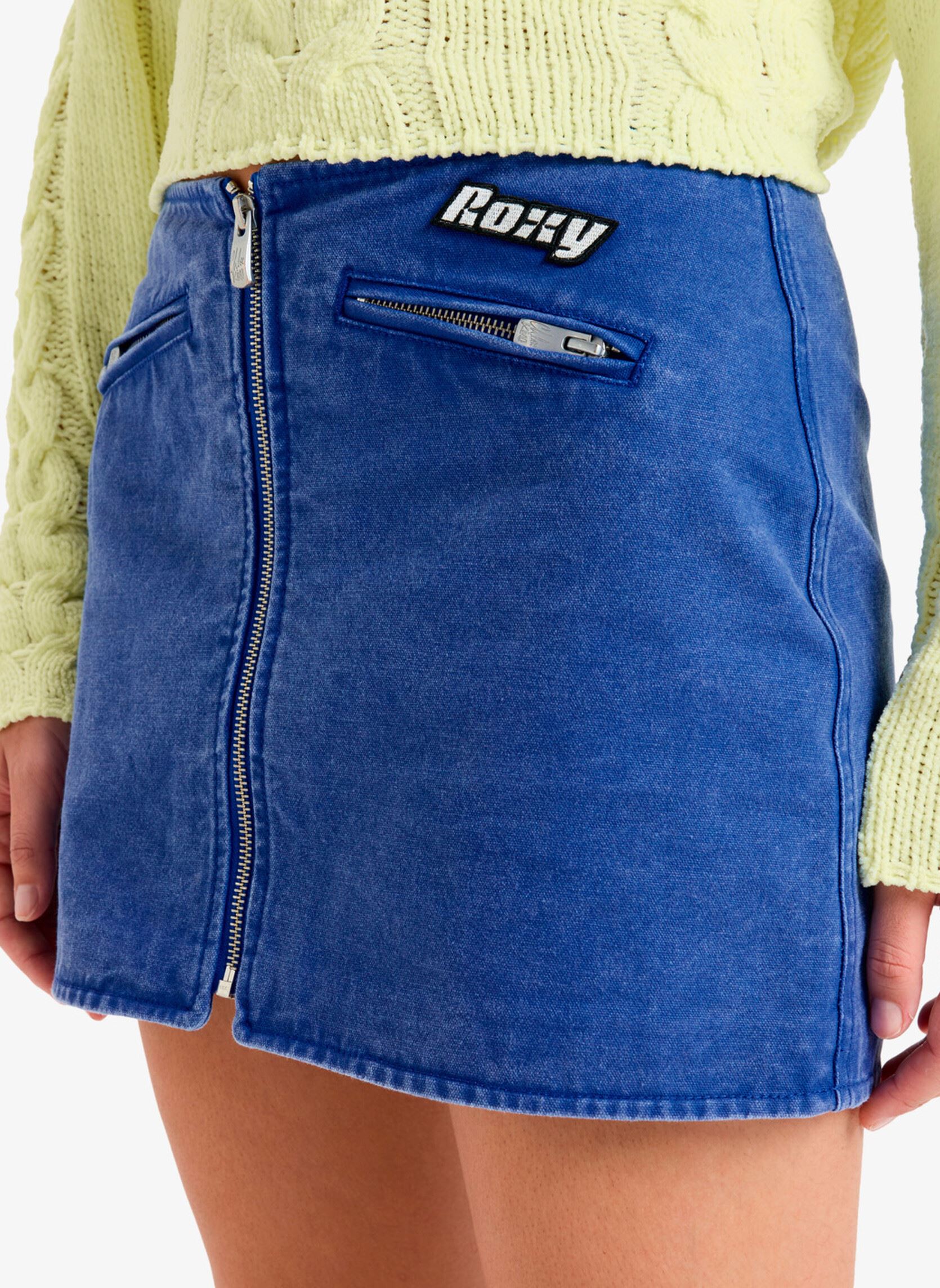 Korte rokken Chloe Kim Mini Moto Skirt dames blauw Roxy Korte rokken Chloe Kim Mini Moto Skirt dames blauw DAZZLING BLUE