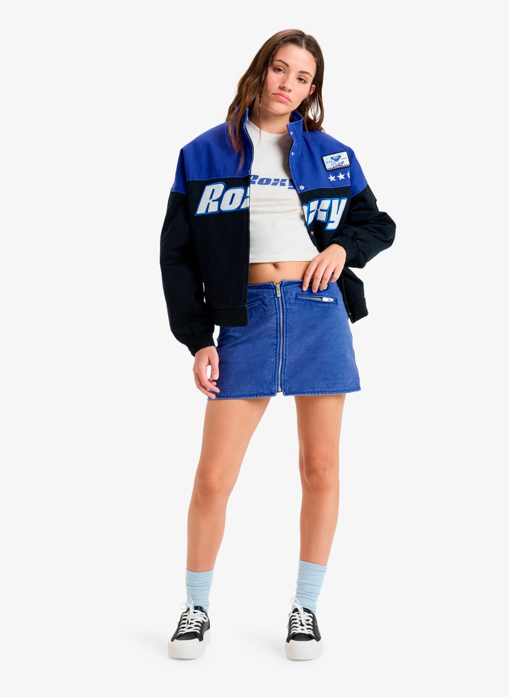 Korte rokken Chloe Kim Mini Moto Skirt dames blauw Roxy Korte rokken Chloe Kim Mini Moto Skirt dames blauw DAZZLING BLUE