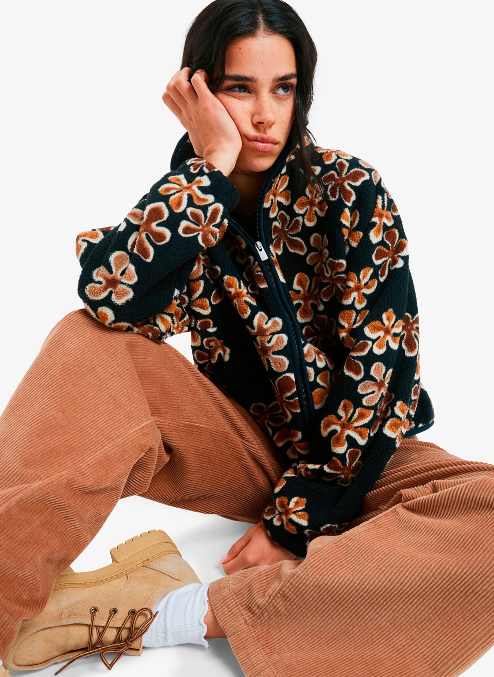 Fleece-Pullover Blurry Cloud Ii damen braun Roxy Fleece-Pullover Blurry Cloud Ii damen braun ALMOND NOSTALGIC FEELS