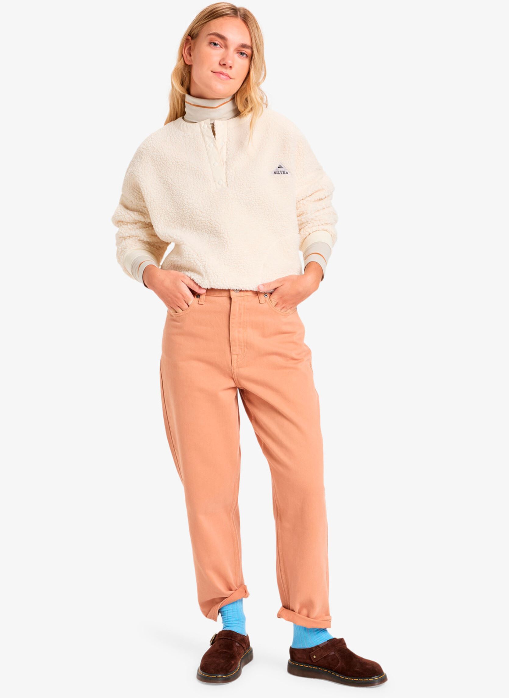 Fleece-Pullover Barranco Crew damen weiß Quiksilver Fleece-Pullover Barranco Crew damen weiß Snow white