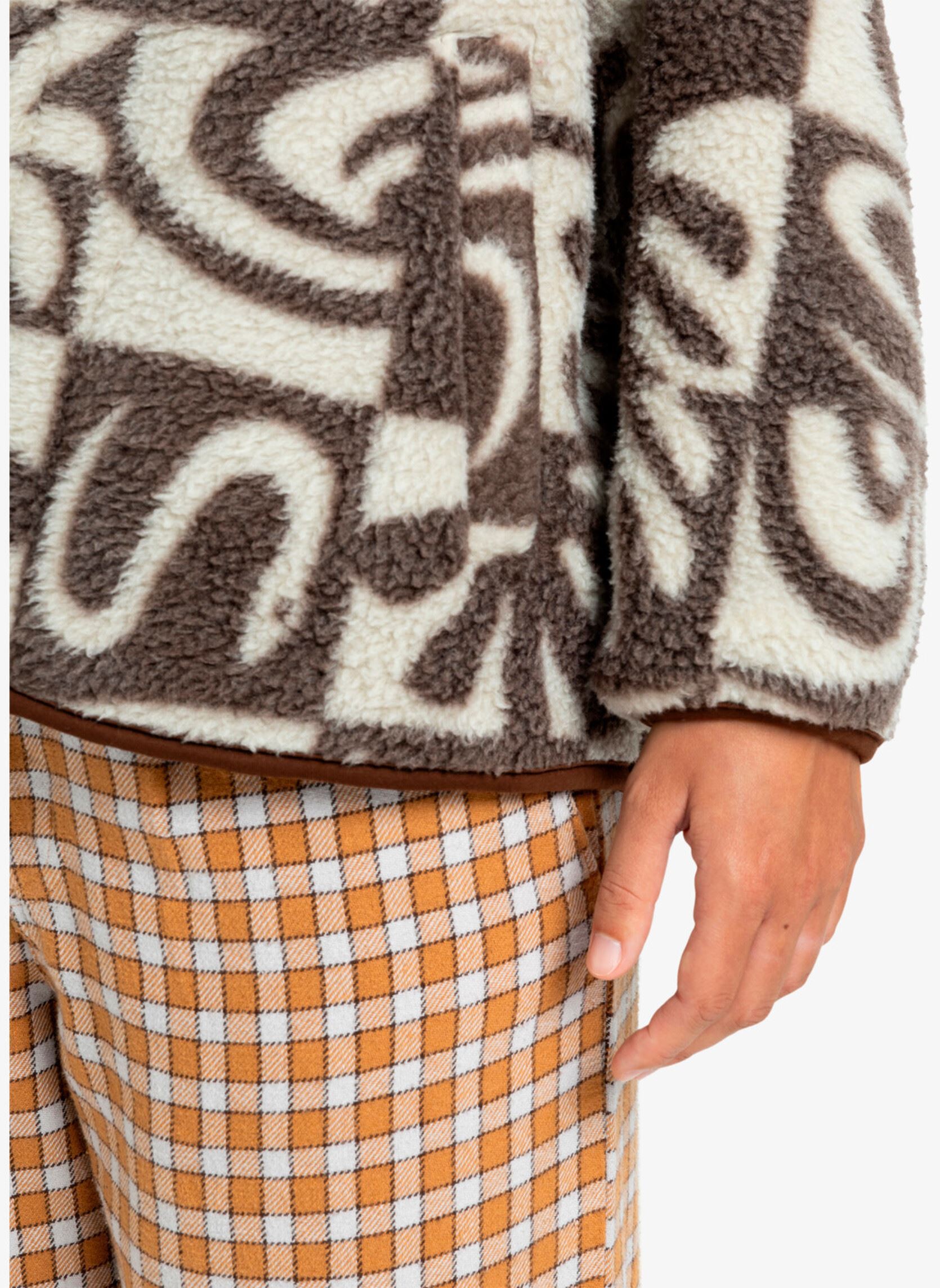 Fleece-Pullover Chalok Sherpa damen braun Quiksilver Fleece-Pullover Chalok Sherpa damen braun Chocolate Brown Chalok Checker