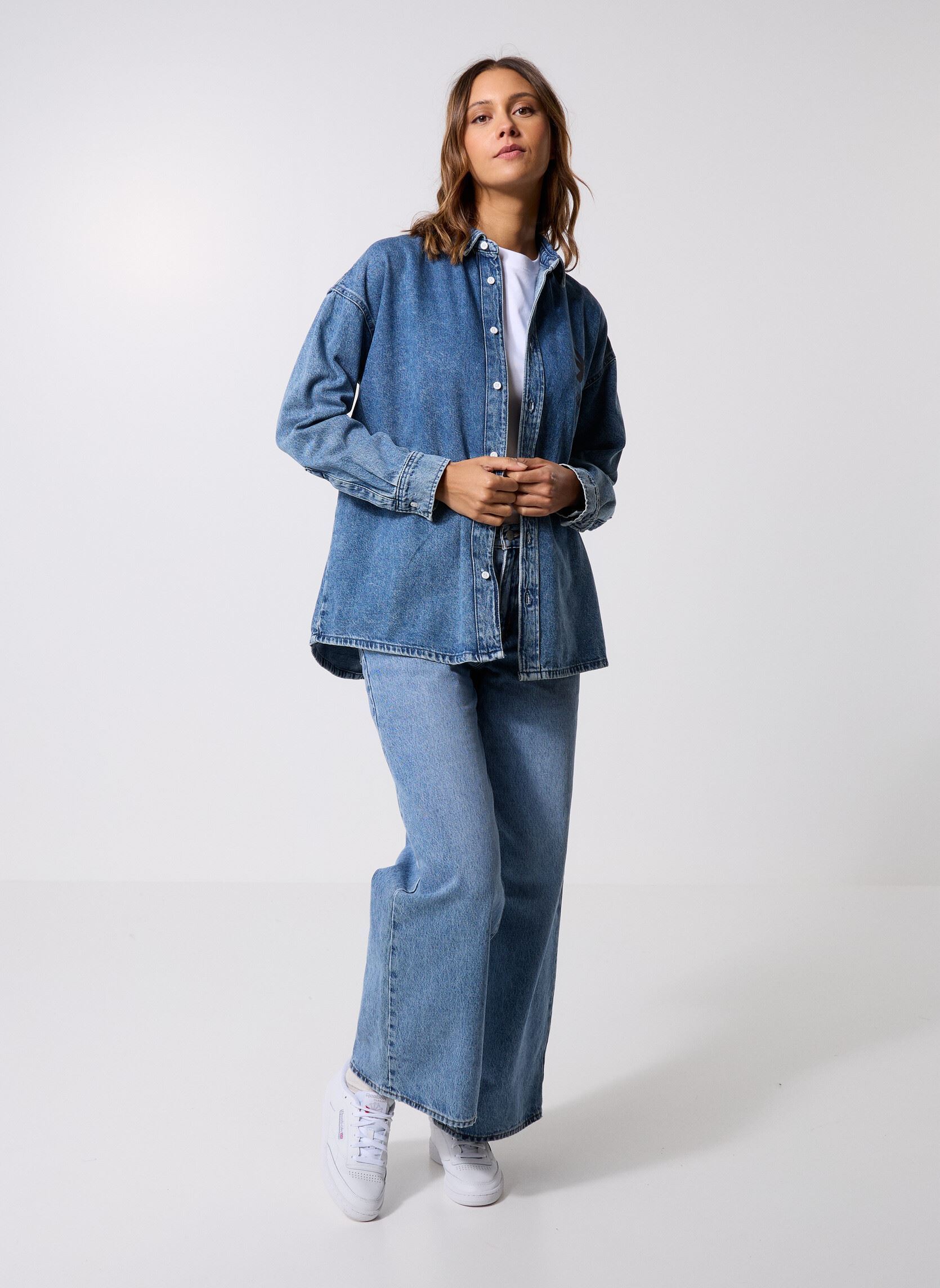 Chemises manches longues Rahmat Overshirt femme bleu Quiksilver Chemises manches longues Rahmat Overshirt femme bleu Medium Blue