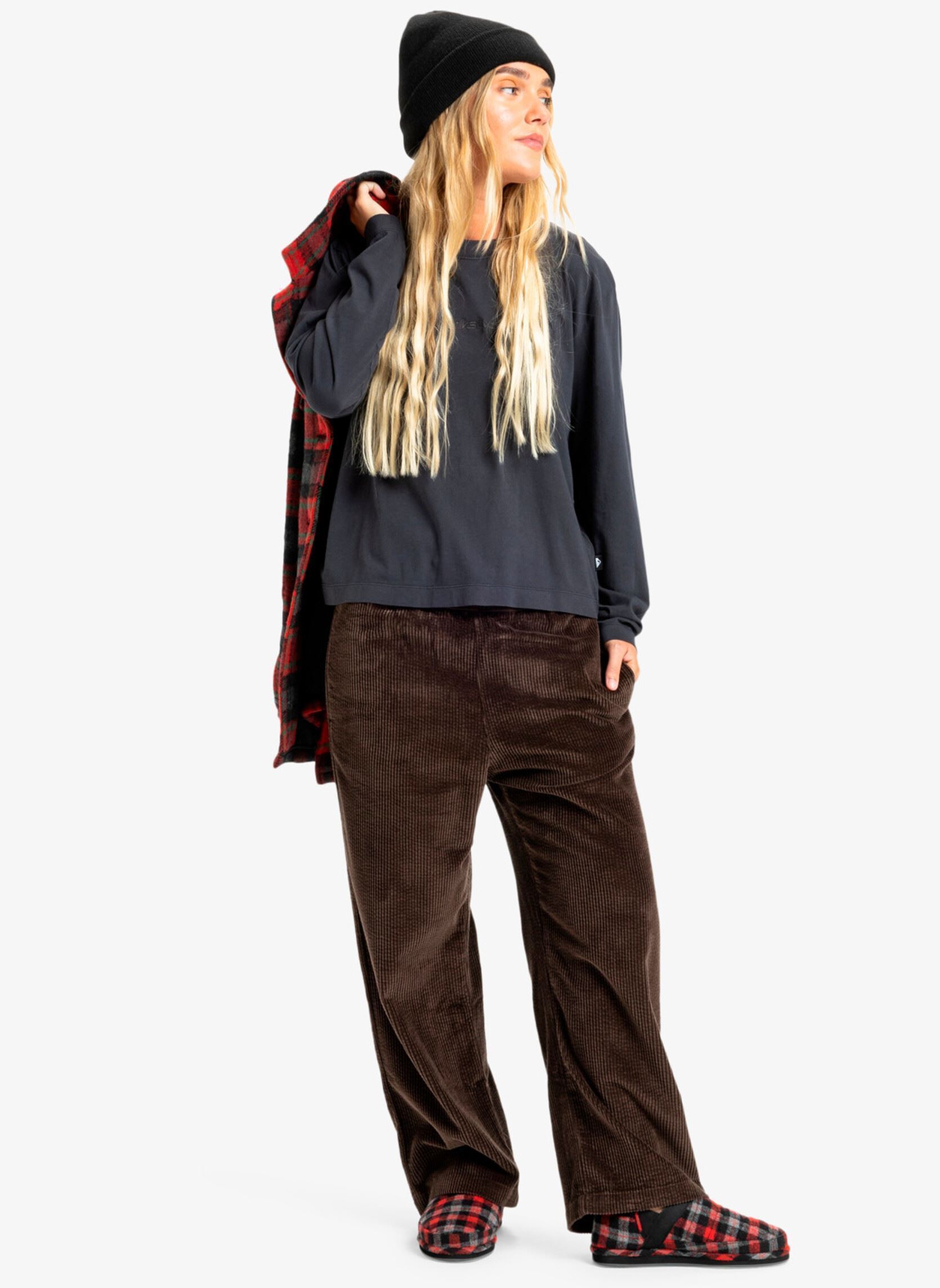 Langarm-T-Shirts Essential Ls Tee damen schwarz Quiksilver Langarm-T-Shirts Essential Ls Tee damen schwarz Tarmac