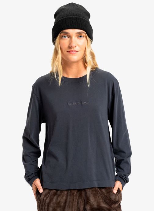 Quiksilver Langarm-T-Shirts Essential Ls Tee damen schwarz