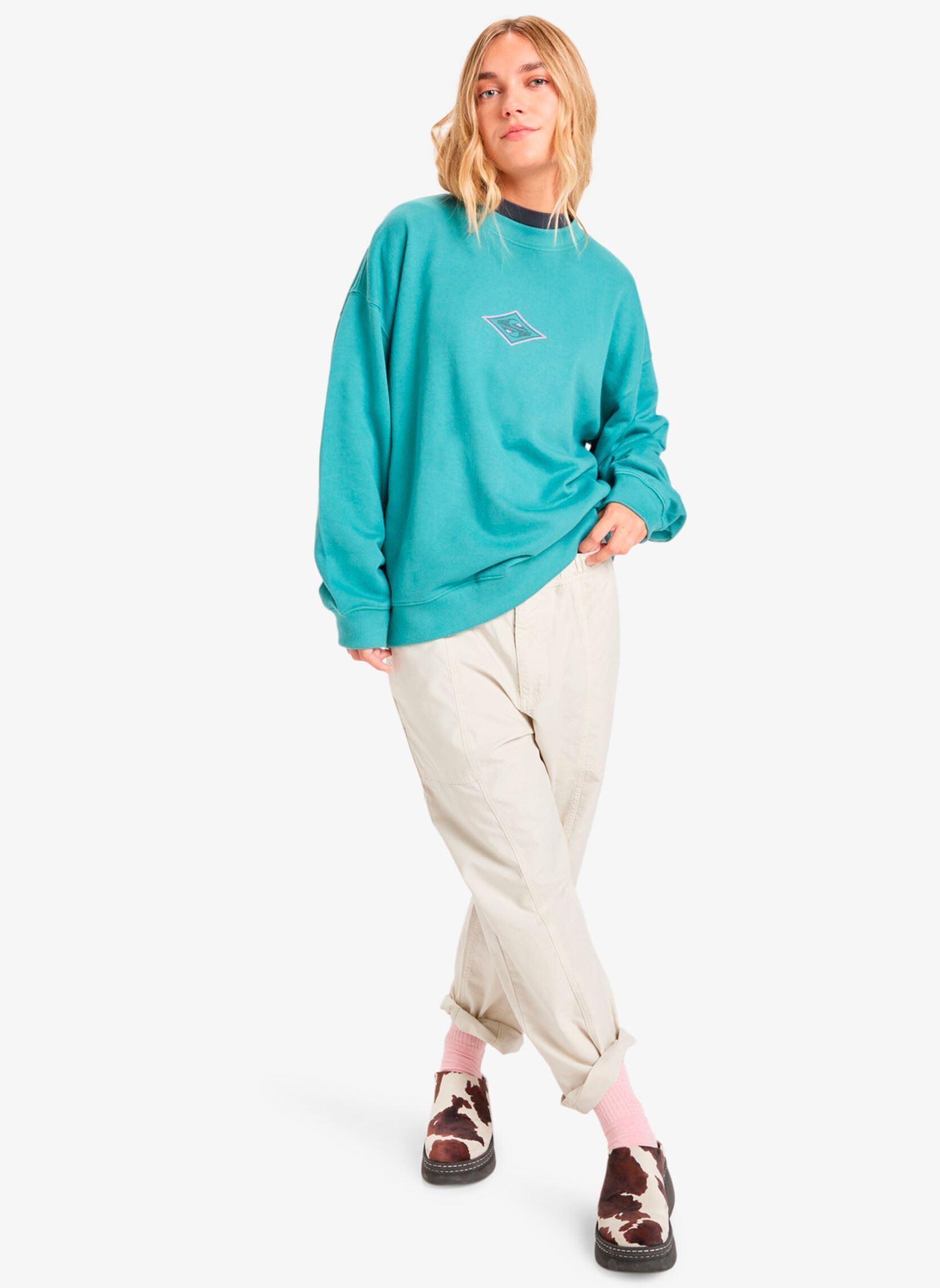 Sweatshirts Standard Crew femme bleu Quiksilver Sweatshirts Standard Crew femme bleu Deep sea