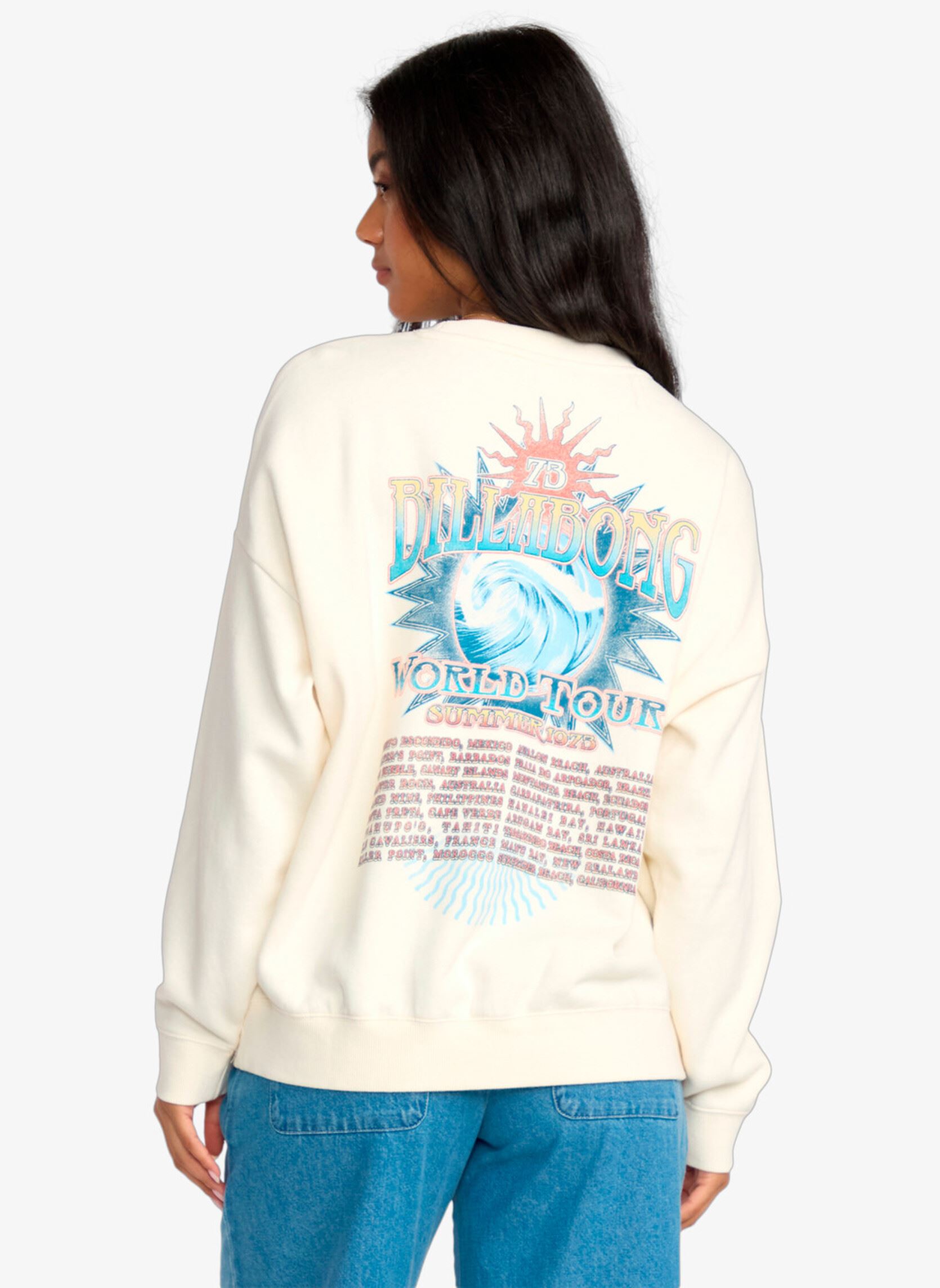 Sweater Echo Crew Flc dames wit Billabong Sweater Echo Crew Flc dames wit SALT CRYSTAL