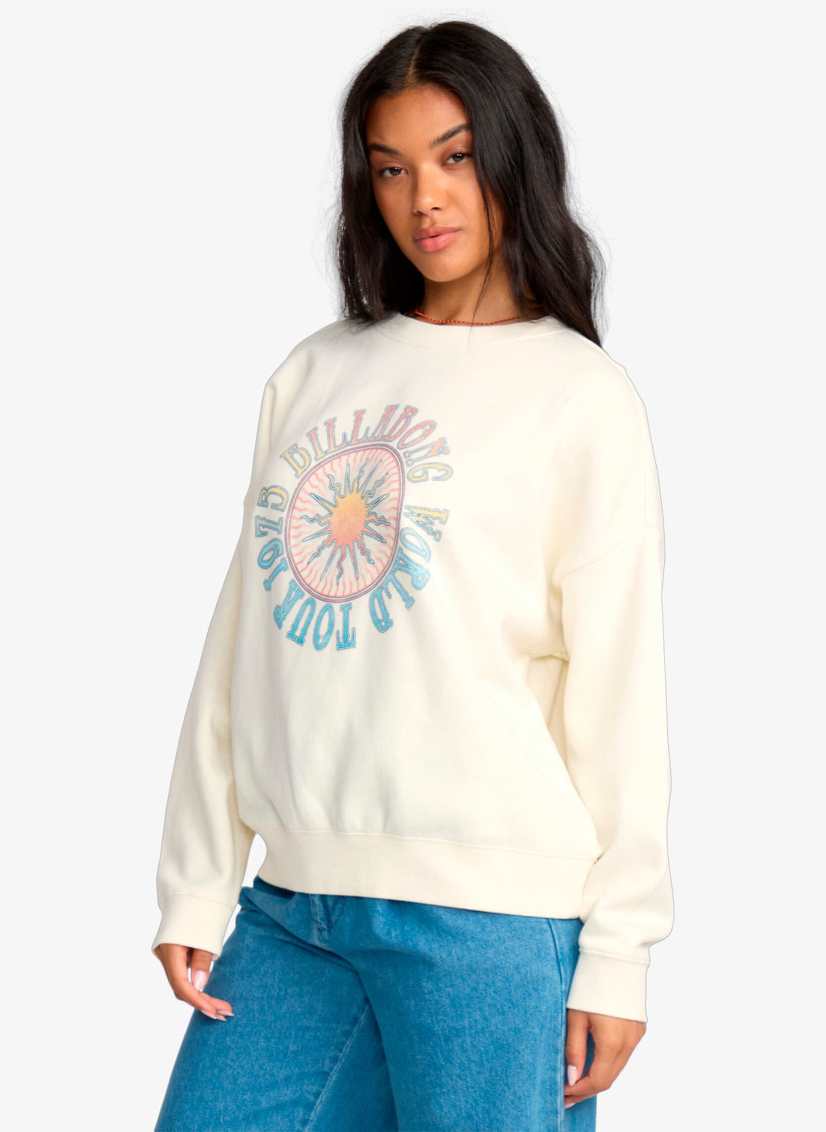 Sweater Echo Crew Flc dames wit Billabong Sweater Echo Crew Flc dames wit SALT CRYSTAL