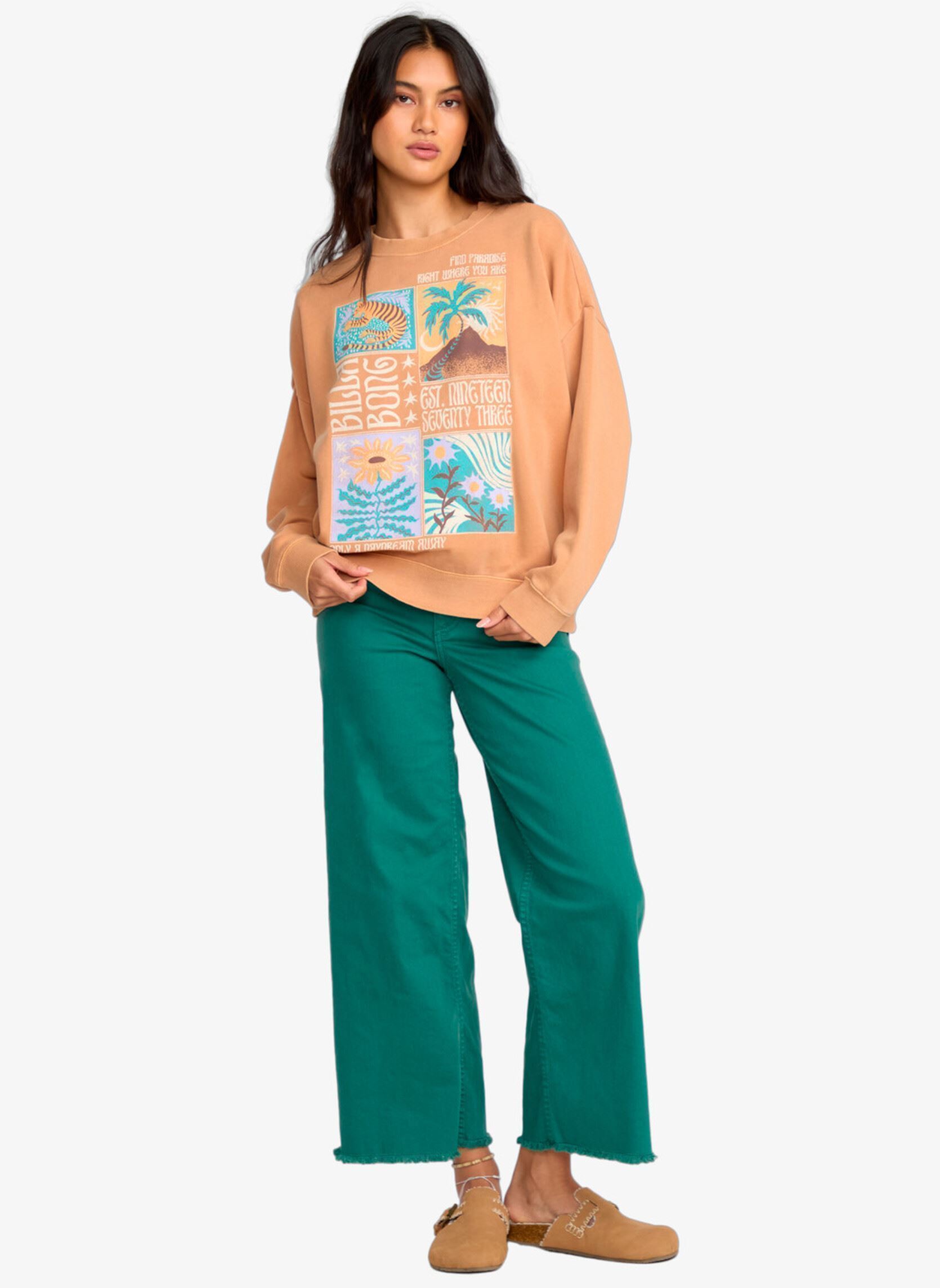 Sweater Echo Crew Flc dames oranje Billabong Sweater Echo Crew Flc dames oranje DUSTY TRAILS