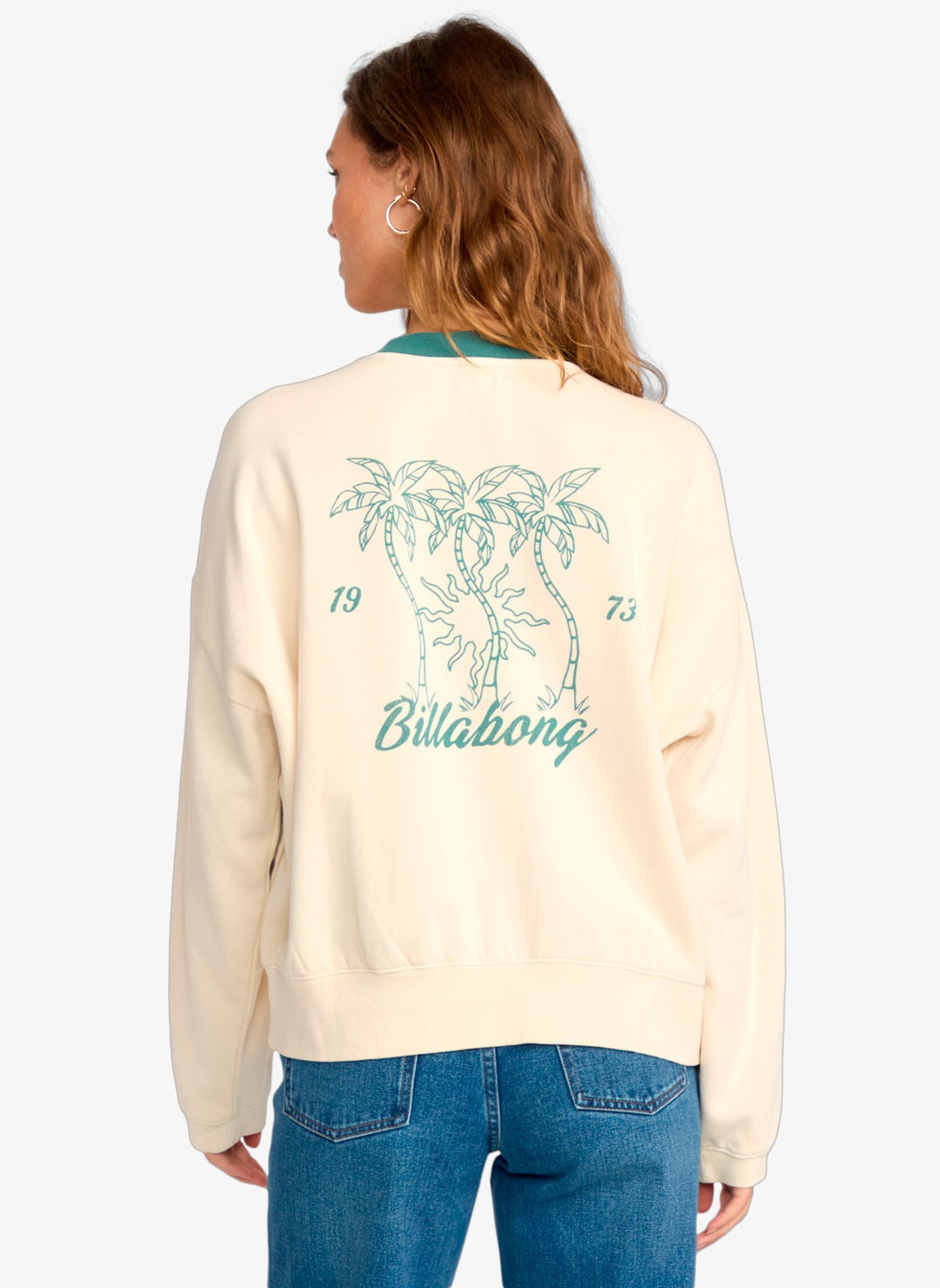 Sweater Triple Palms Crew Flc dames wit Billabong Sweater Triple Palms Crew Flc dames wit WHITECAP