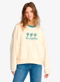 Sweater Triple Palms Crew Flc dames wit