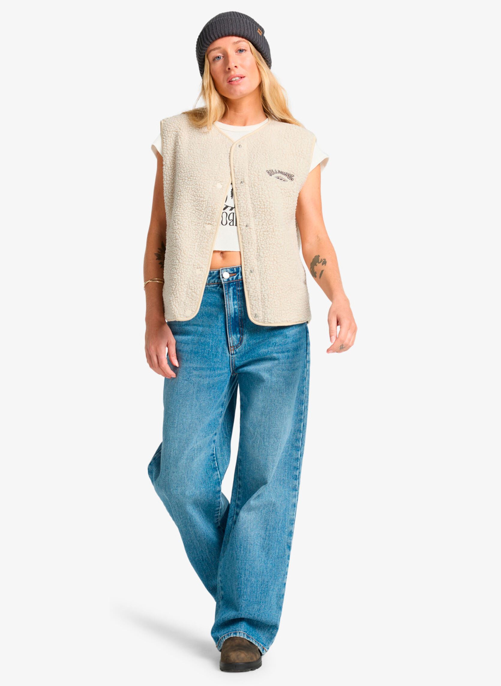 Bodywarmer Be Happy Vest dames wit Billabong Bodywarmer Be Happy Vest dames wit WHITECAP