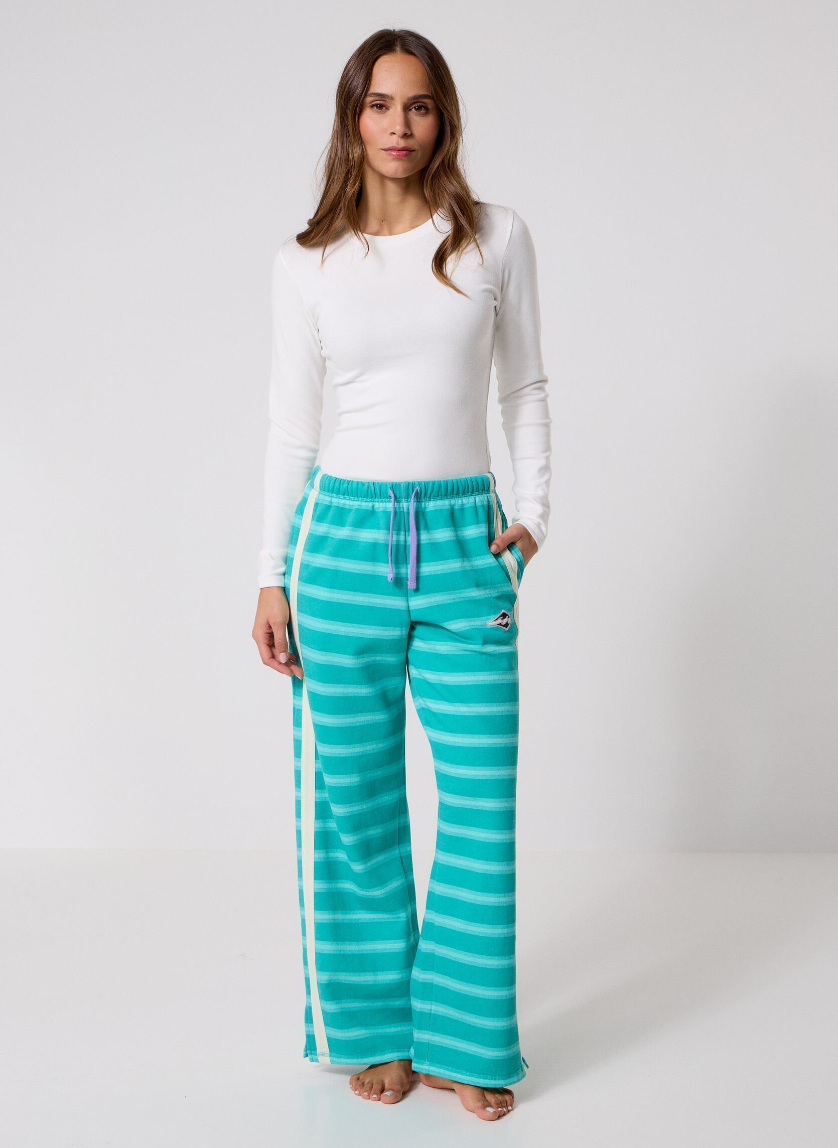Wijde broeken Party Block Pant dames blauw Billabong Wijde broeken Party Block Pant dames blauw AQUA HAZE