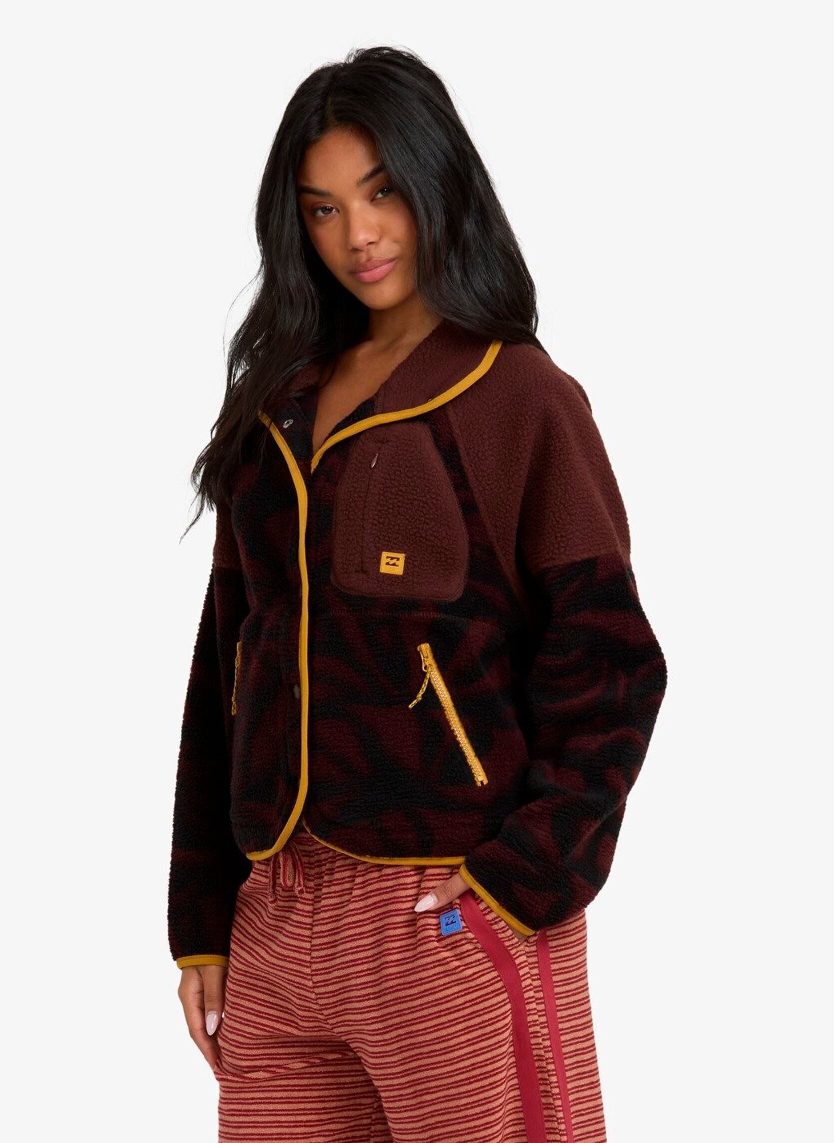 Jacken Popoyo Snap Up Flc Jacket damen braun Billabong Jacken Popoyo Snap Up Flc Jacket damen braun TEAK