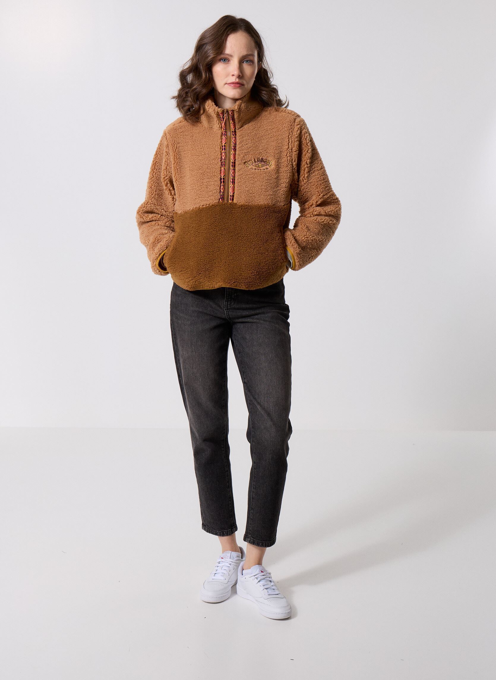 Pulls polaire Horizon Mock Neck Half Zip Flc femme marron Billabong Pulls polaire Horizon Mock Neck Half Zip Flc femme marron TRUFFLE