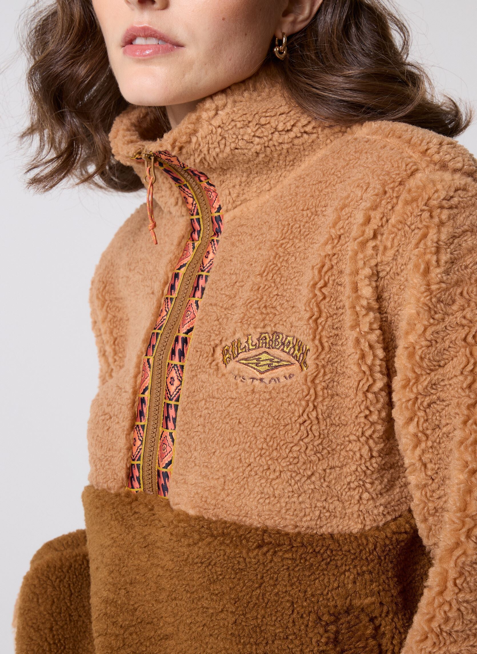Pulls polaire Horizon Mock Neck Half Zip Flc femme marron Billabong Pulls polaire Horizon Mock Neck Half Zip Flc femme marron TRUFFLE