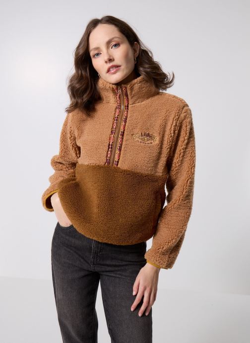 Billabong Fleece truien Horizon Mock Neck Half Zip Flc dames bruin
