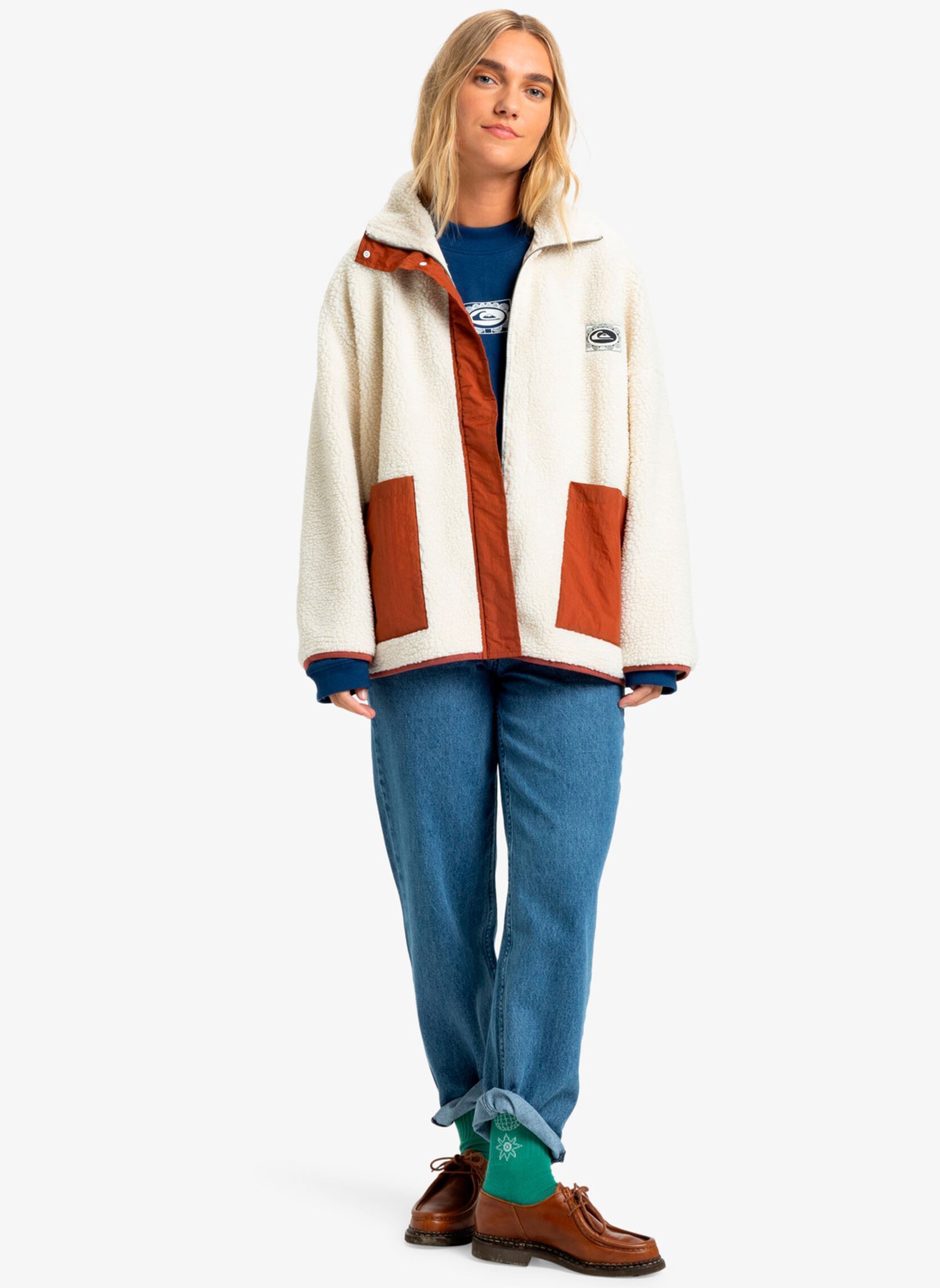 Vestes polaires Minto Sherpa femme blanc Quiksilver Vestes polaires Minto Sherpa femme blanc Snow white
