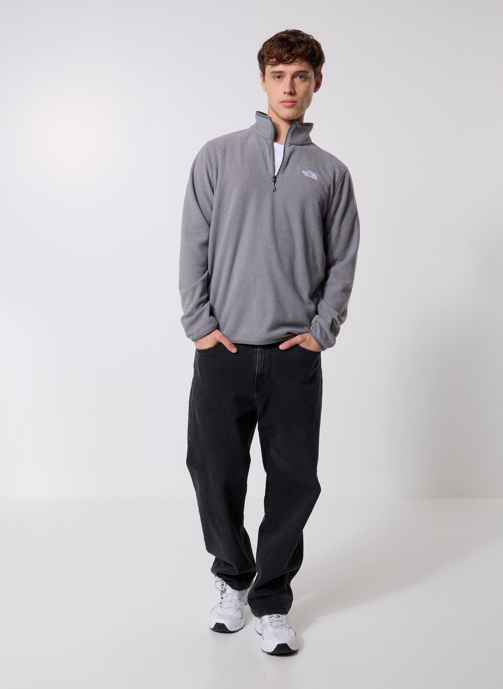 Fleece-Pullover M Glacier Fleece 1/4 Zip Jacket herren grau The North Face Fleece-Pullover M Glacier Fleece 1/4 Zip Jacket herren grau TNF MID GREY HEATHER