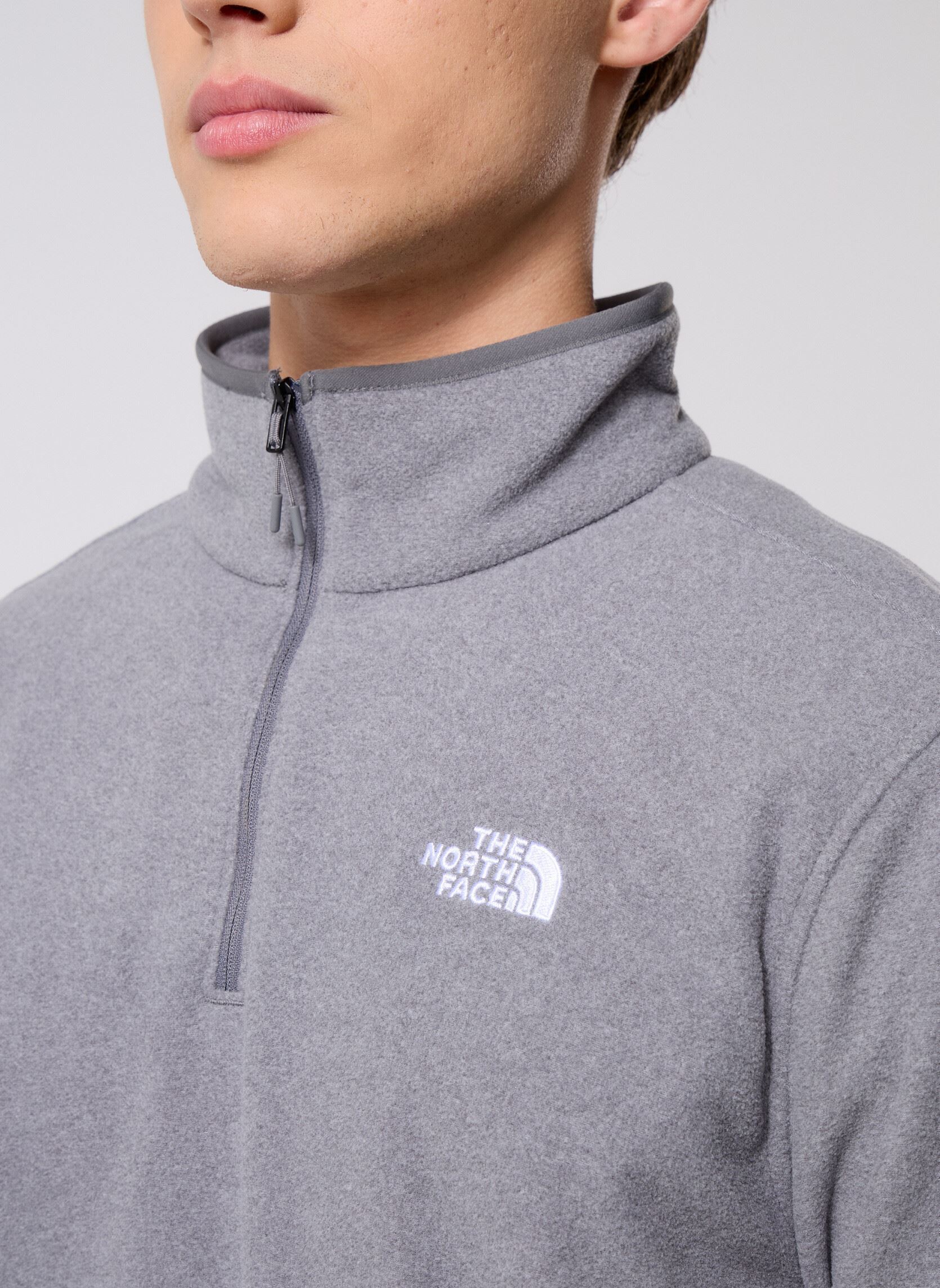 Fleece-Pullover M Glacier Fleece 1/4 Zip Jacket herren grau The North Face Fleece-Pullover M Glacier Fleece 1/4 Zip Jacket herren grau TNF MID GREY HEATHER