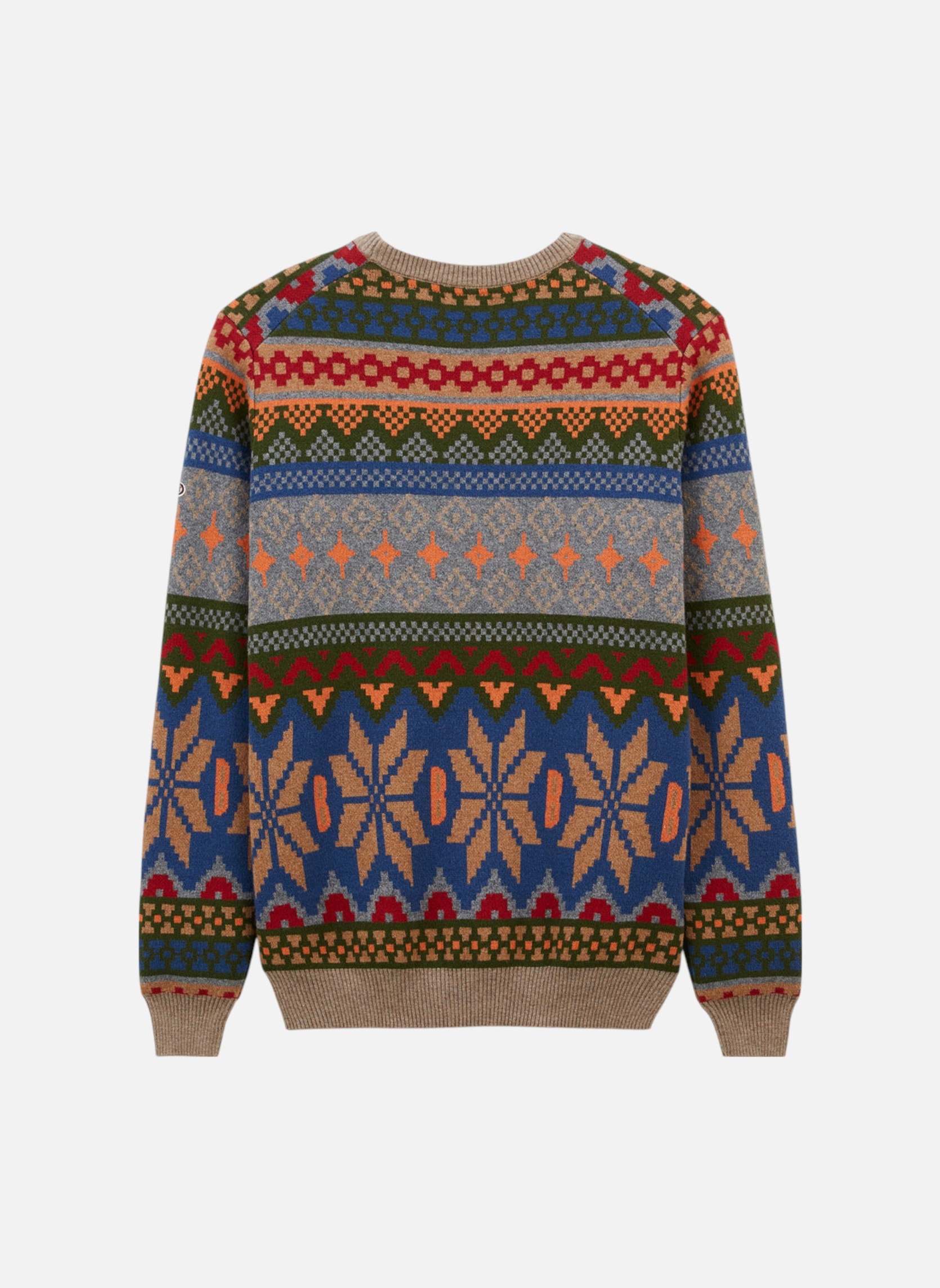 VINTAGE Pull à col rond pour hommes Moyenne multicolore