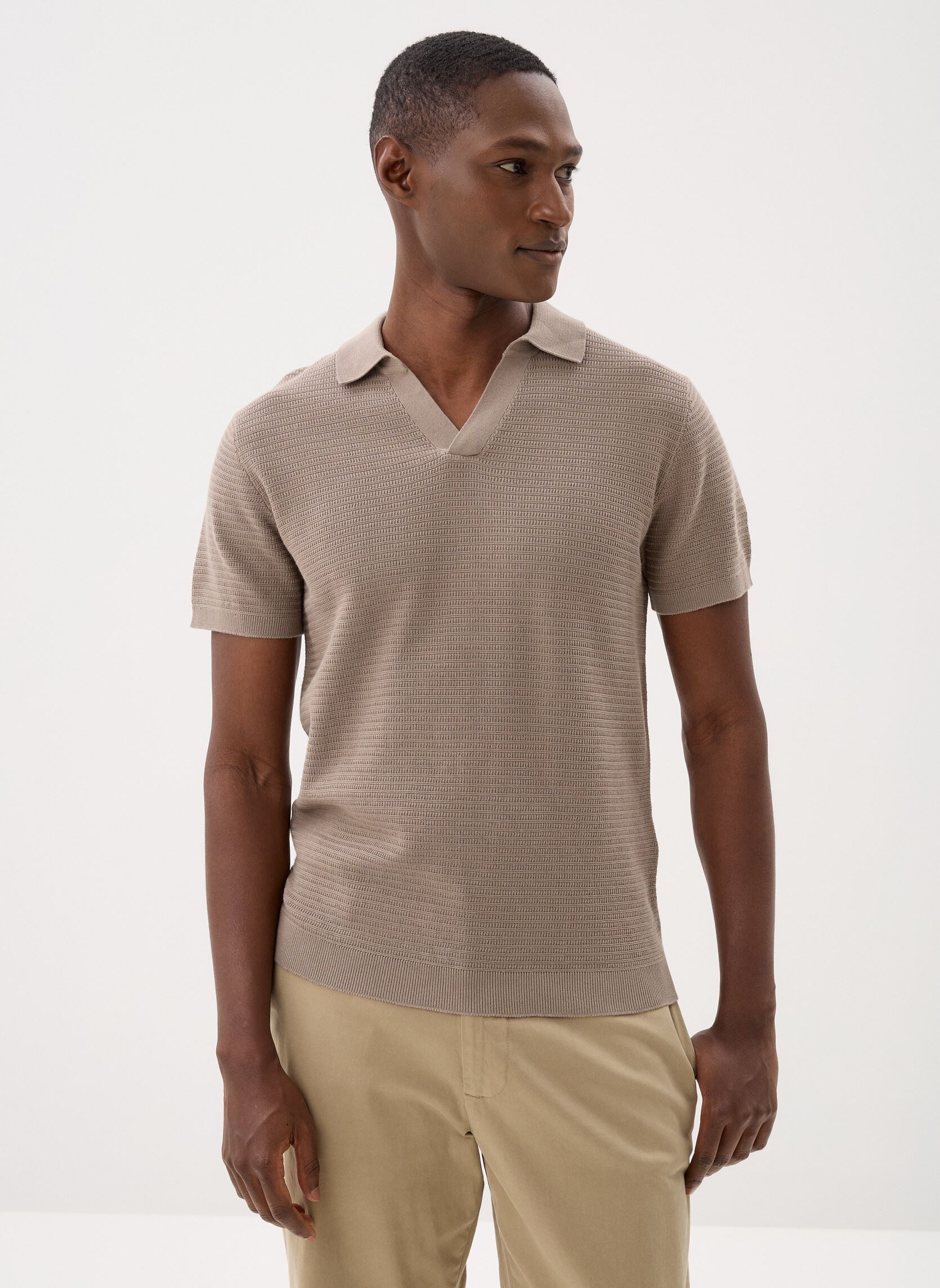 Korte mouwen polo's TONY polo heren bruin Marvin&Co Korte mouwen polo's TONY polo heren bruin Fungi