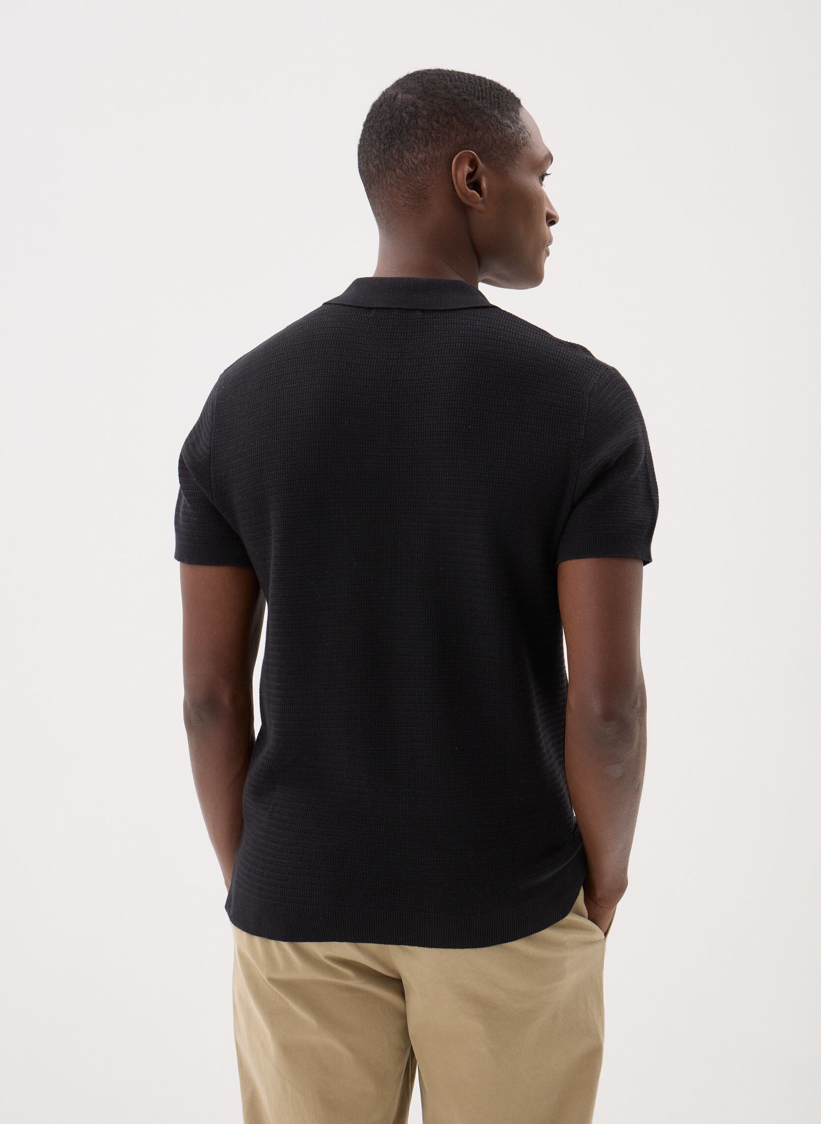 Polos manches courtes TONY polo homme noir Marvin&Co Polos manches courtes TONY polo homme noir Jet black