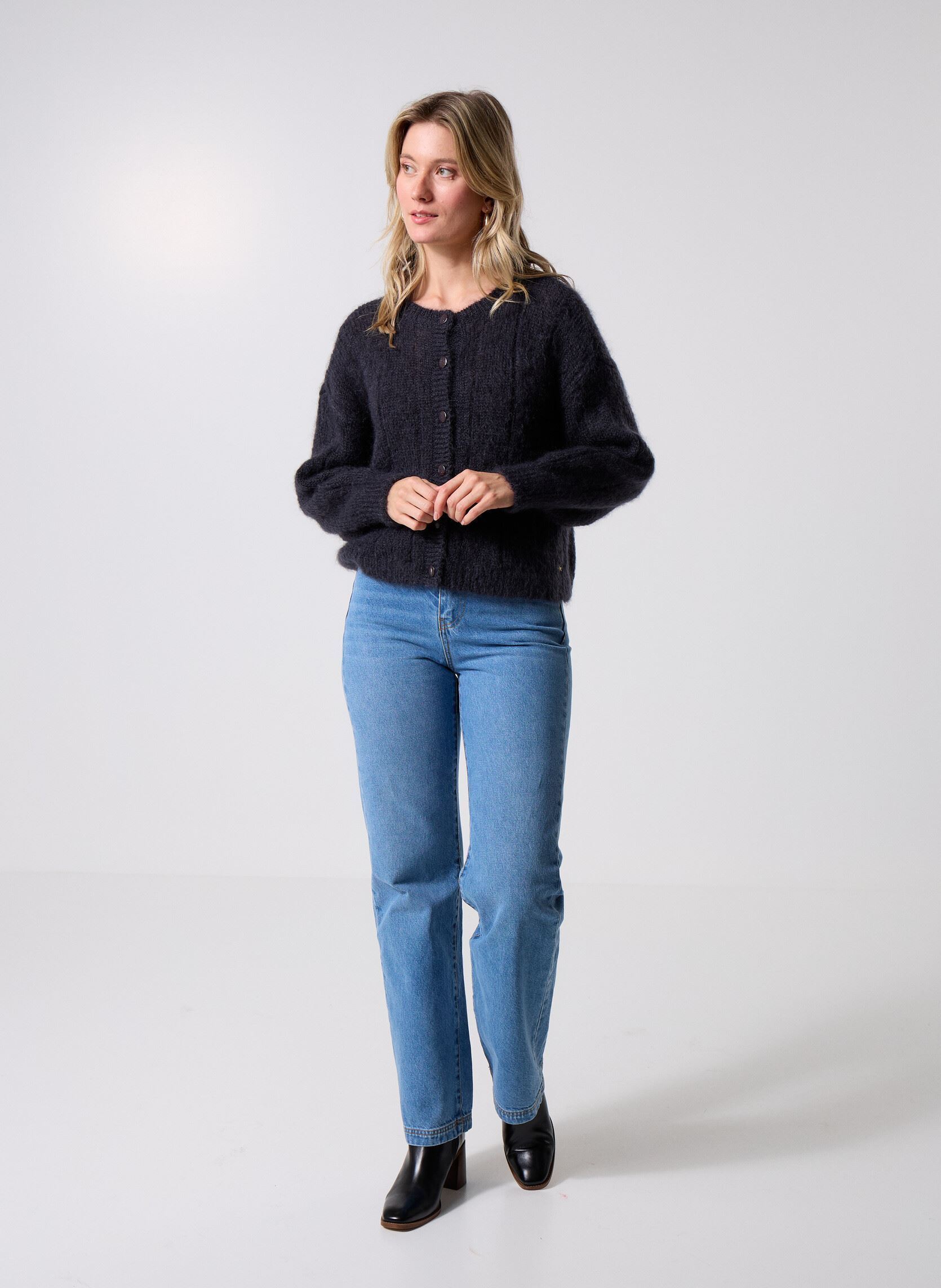Strickjacken und Westen Chouette damen grau Des Petits Hauts Strickjacken und Westen Chouette damen grau Ardoise