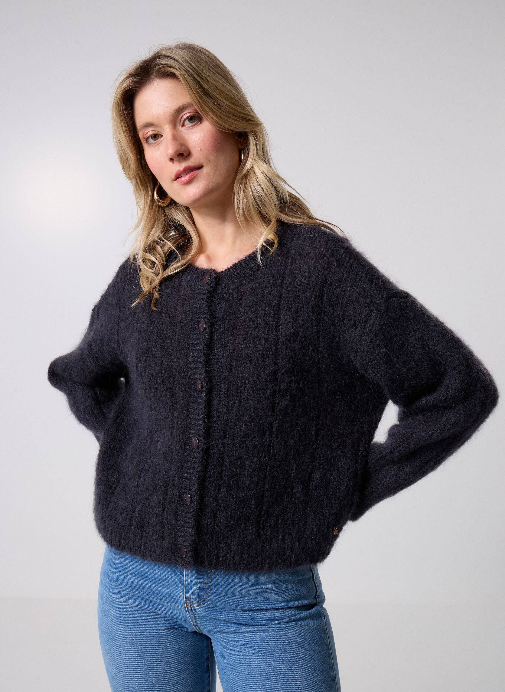 Strickjacken und Westen Chouette damen grau Des Petits Hauts Strickjacken und Westen Chouette damen grau Ardoise