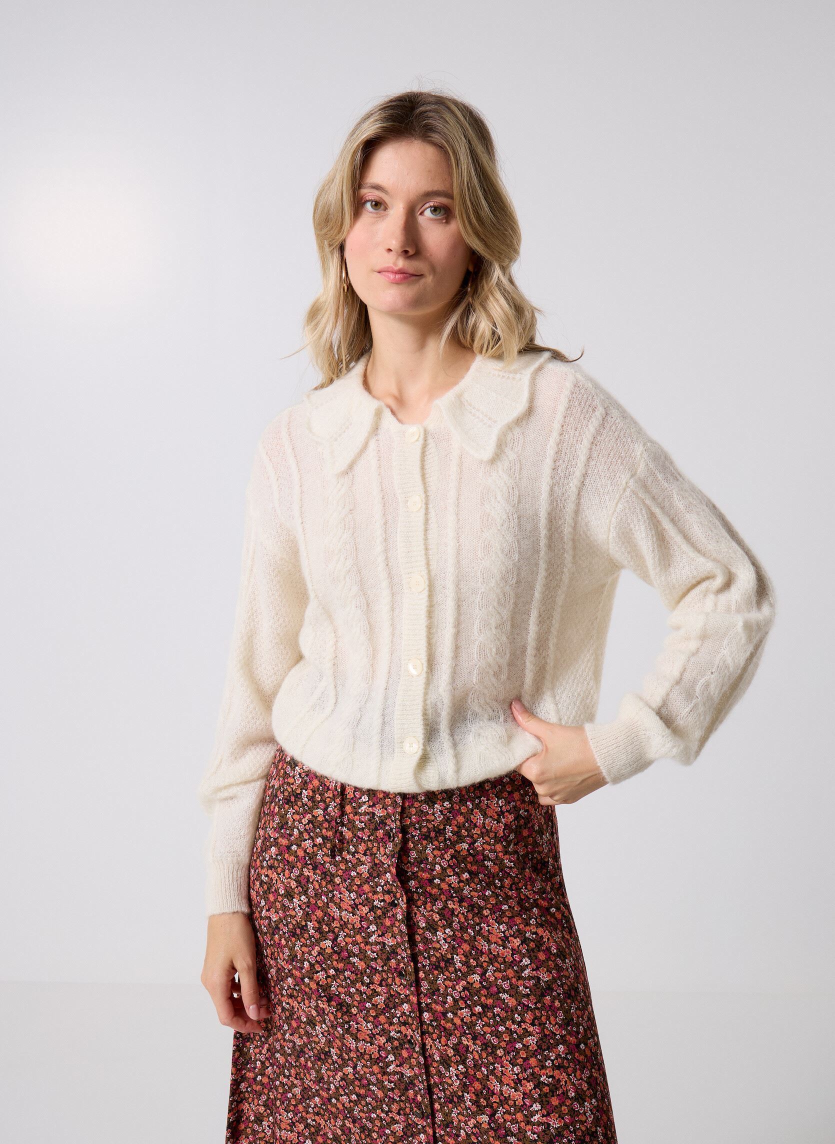 Chalecos Capucine mujer blanco Des Petits Hauts Chalecos Capucine mujer blanco Creme