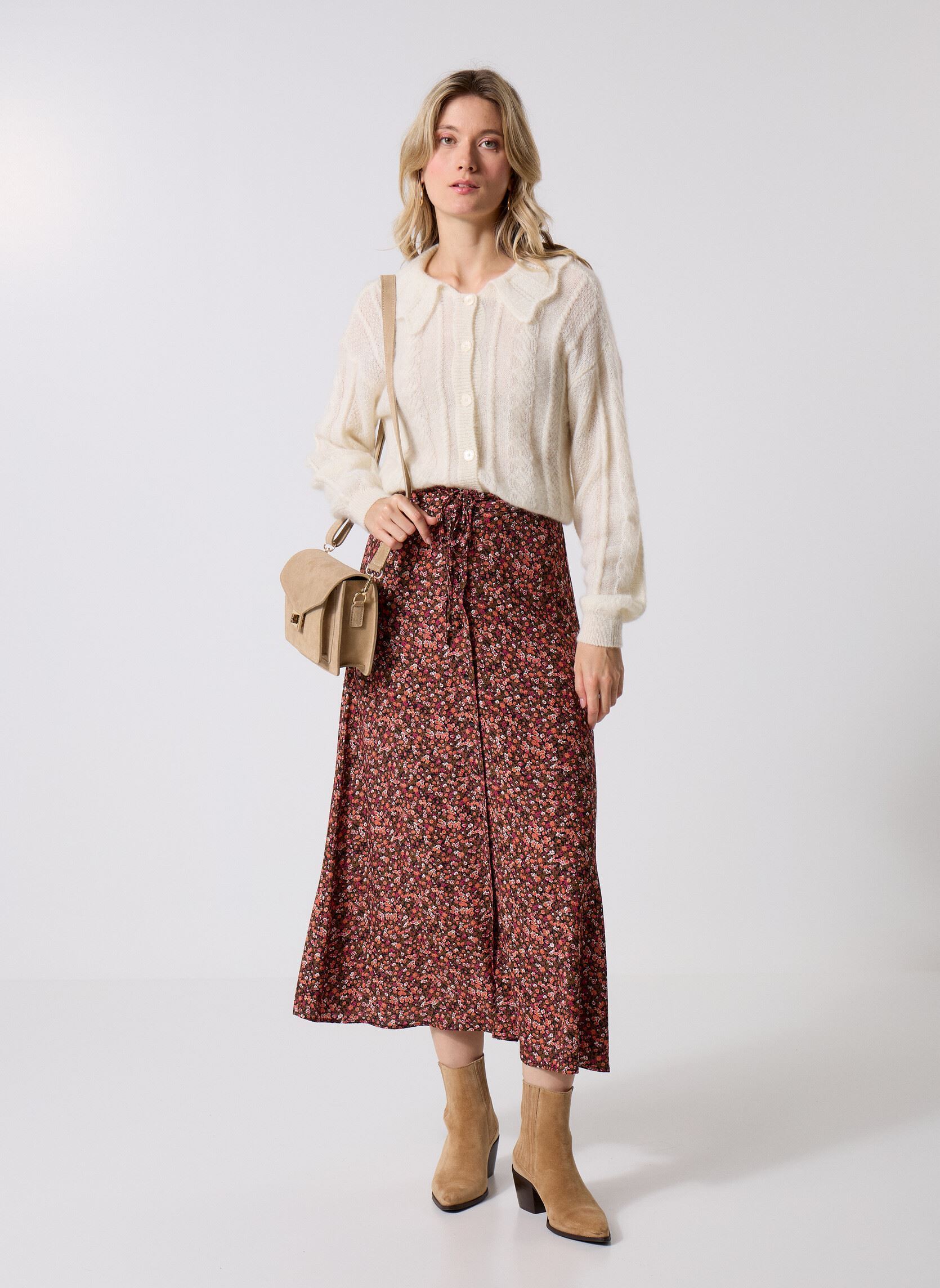 Jupes longues Elizette femme bordeaux Des Petits Hauts Jupes longues Elizette femme bordeaux AUBEPINE