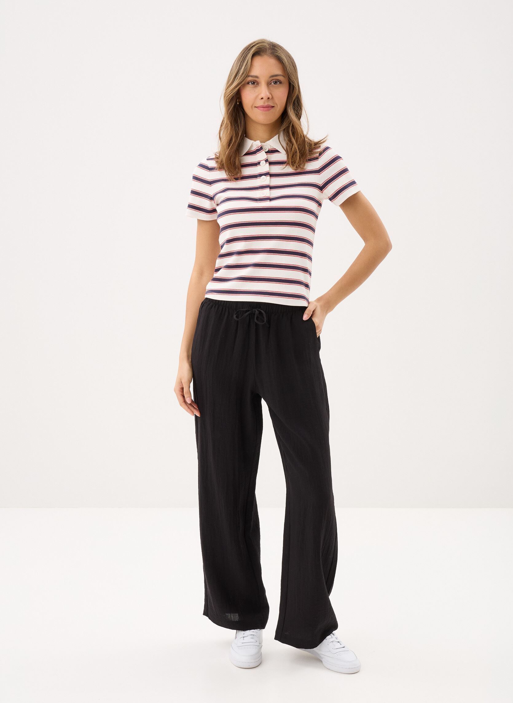 Polos manches courtes T-POLO-RAYE femme rouge MADE BY Polos manches courtes T-POLO-RAYE femme rouge RAY-TRIPOLO-R