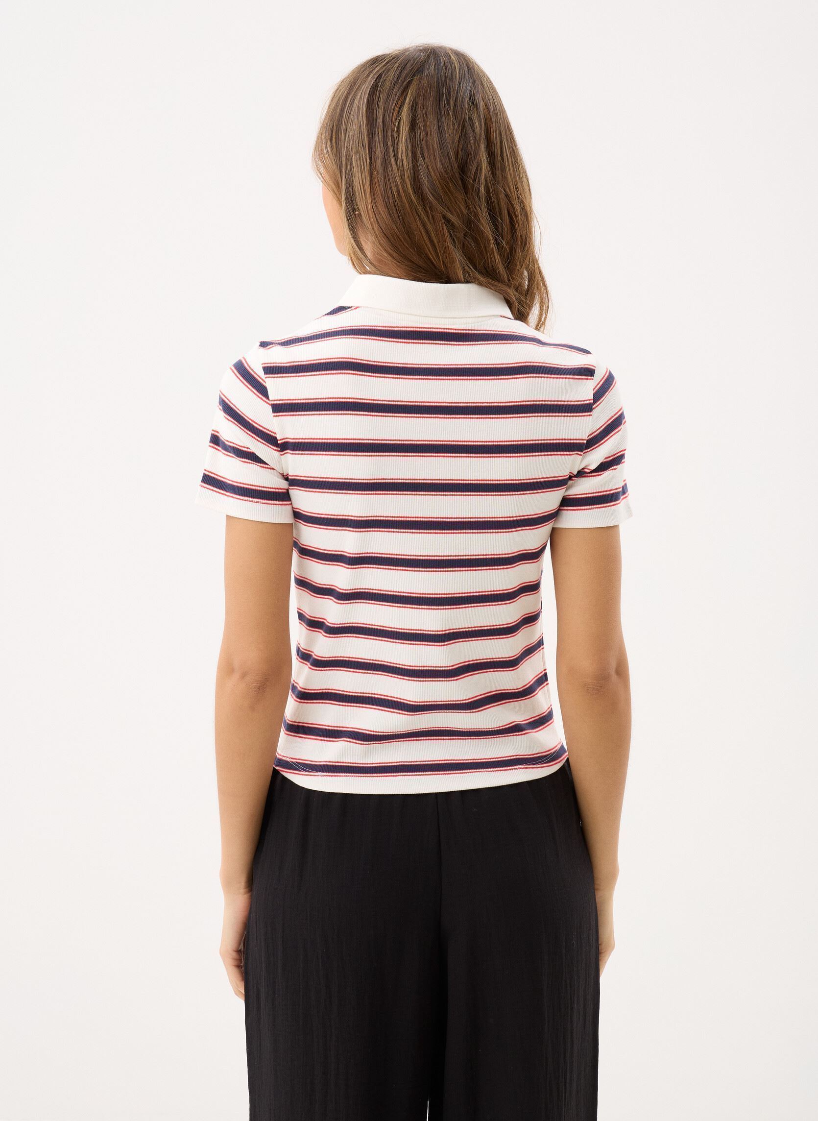 Polos manches courtes T-POLO-RAYE femme rouge MADE BY Polos manches courtes T-POLO-RAYE femme rouge RAY-TRIPOLO-R