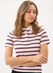 Polos manches courtes T-POLO-RAYE femme rouge