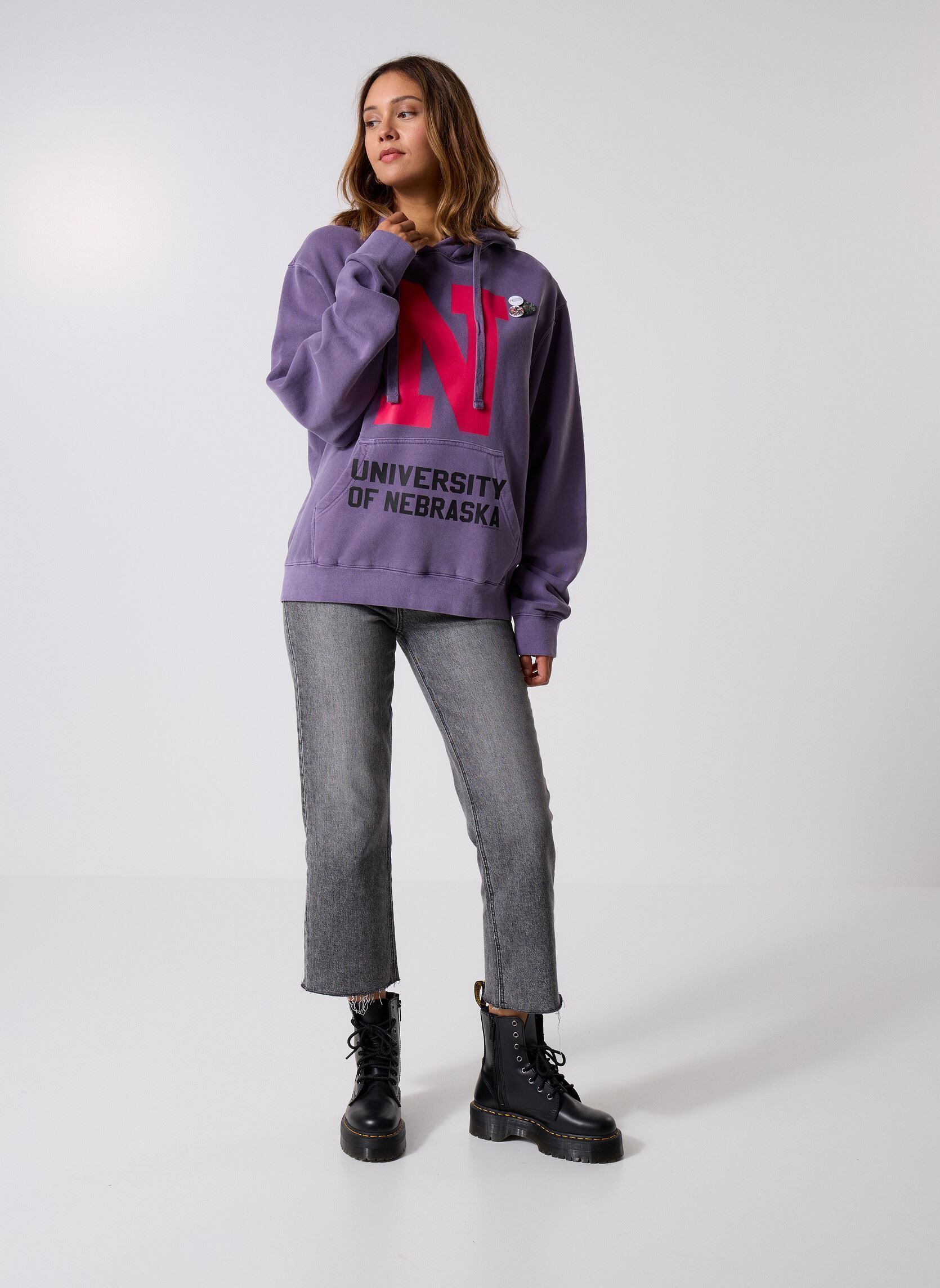 Sweats à capuche SWEATSHIRT JAGGER LETTERS femme violet Newtone Sweats à capuche SWEATSHIRT JAGGER LETTERS femme violet GRAPE