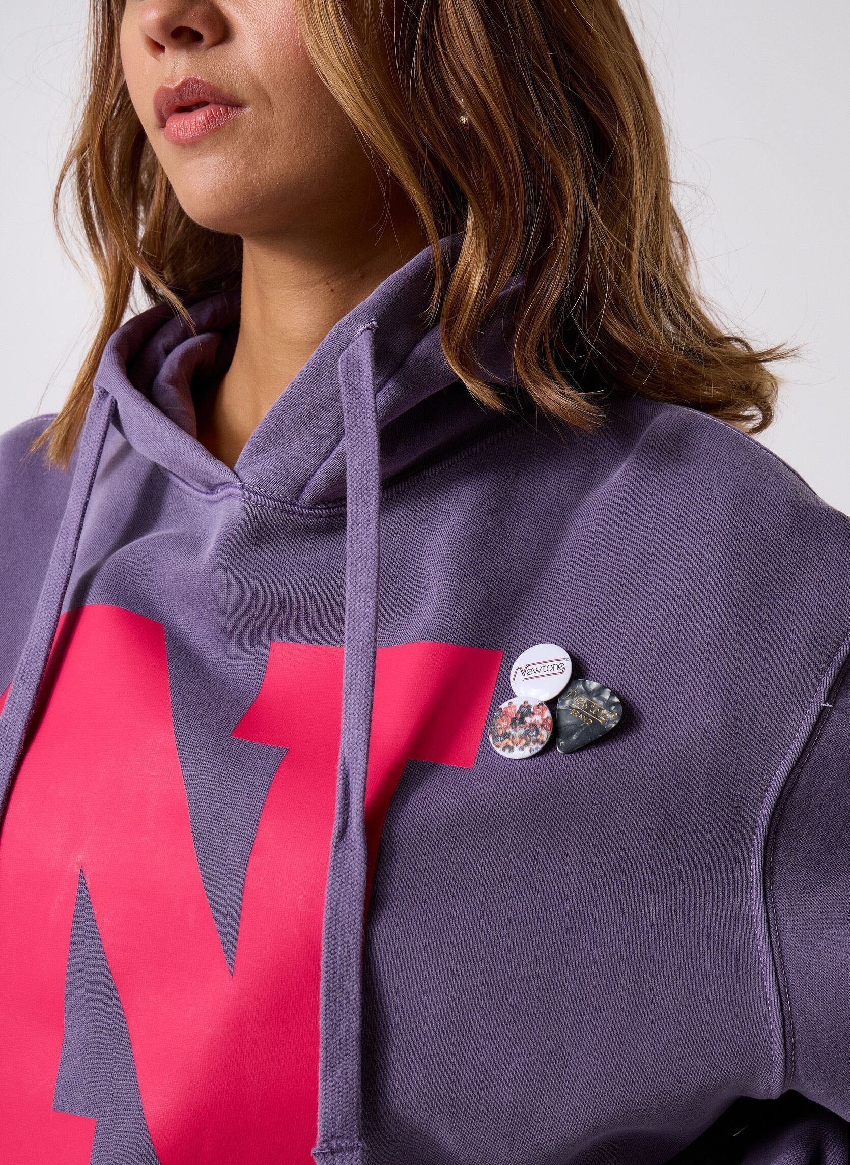 Sweats à capuche SWEATSHIRT JAGGER LETTERS femme violet Newtone Sweats à capuche SWEATSHIRT JAGGER LETTERS femme violet GRAPE