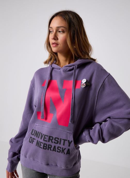 Newtone Sweats à capuche SWEATSHIRT JAGGER LETTERS femme violet