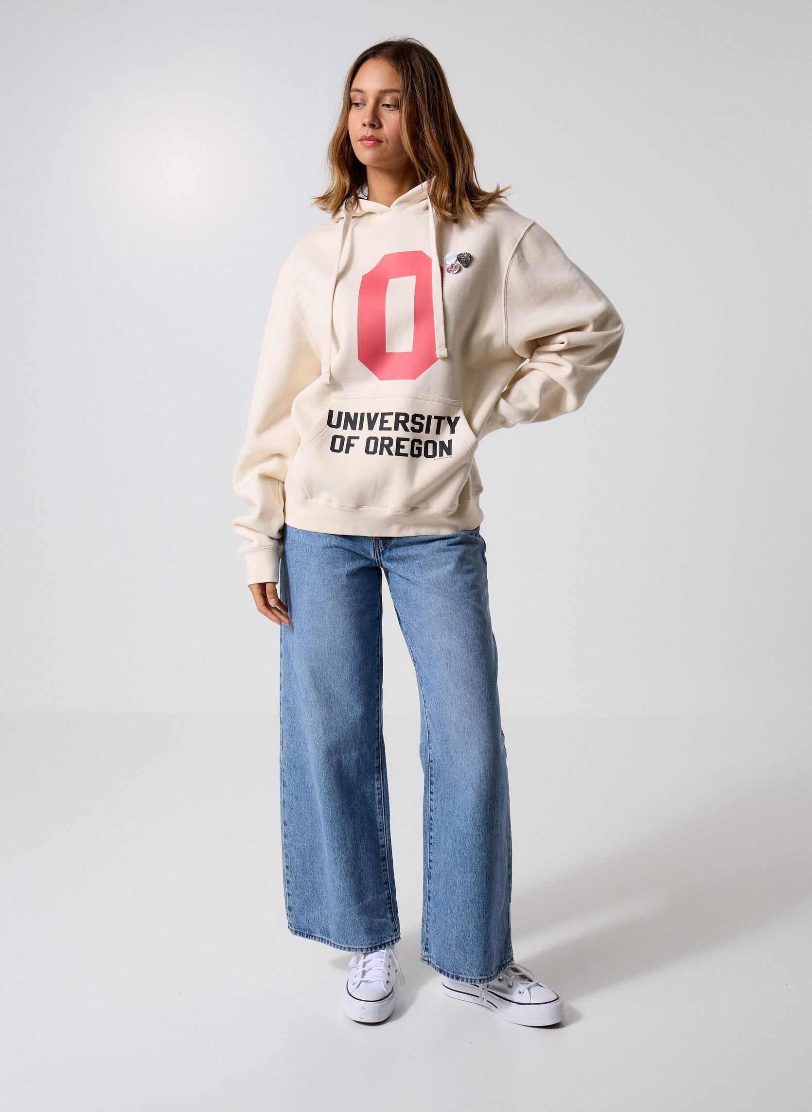 Kapuzenpullover SWEATSHIRT JAGGER LETTERS damen weiß Newtone Kapuzenpullover SWEATSHIRT JAGGER LETTERS damen weiß NATURAL