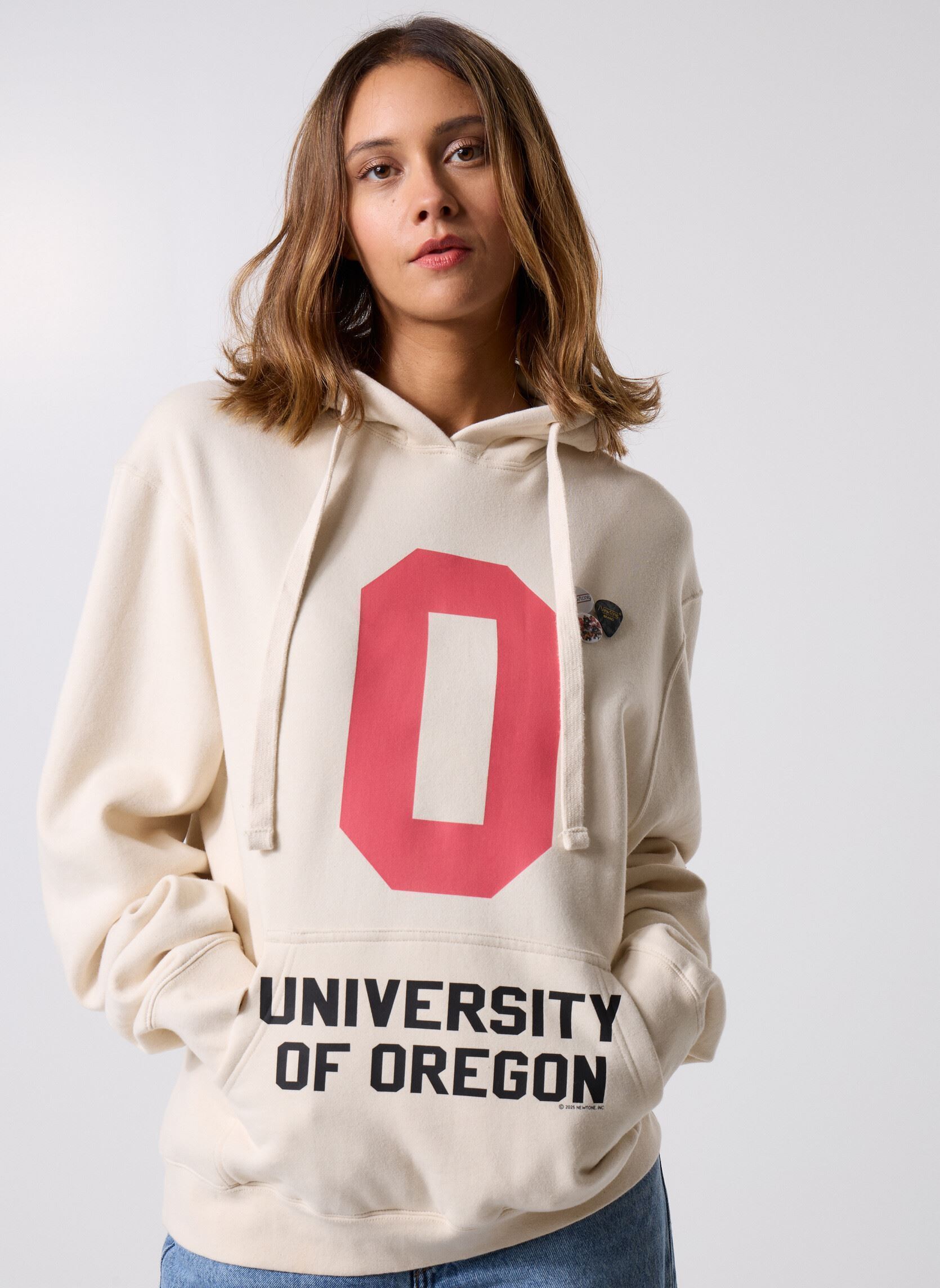 Kapuzenpullover SWEATSHIRT JAGGER LETTERS damen weiß Newtone Kapuzenpullover SWEATSHIRT JAGGER LETTERS damen weiß NATURAL