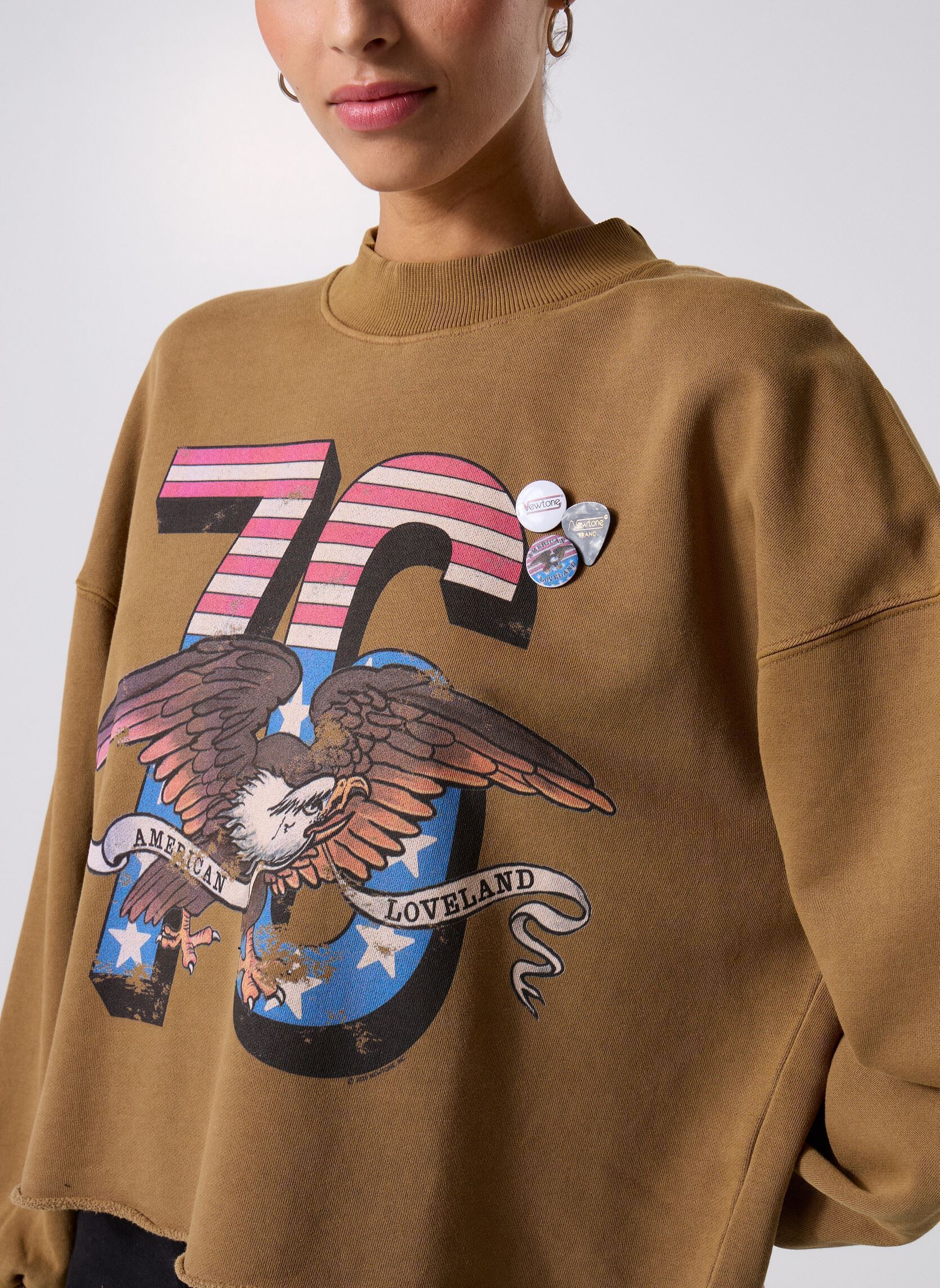 Felpe SWEATSHIRT PORTER LOVELAND donna marrone Newtone Felpe SWEATSHIRT PORTER LOVELAND donna marrone HAVANE