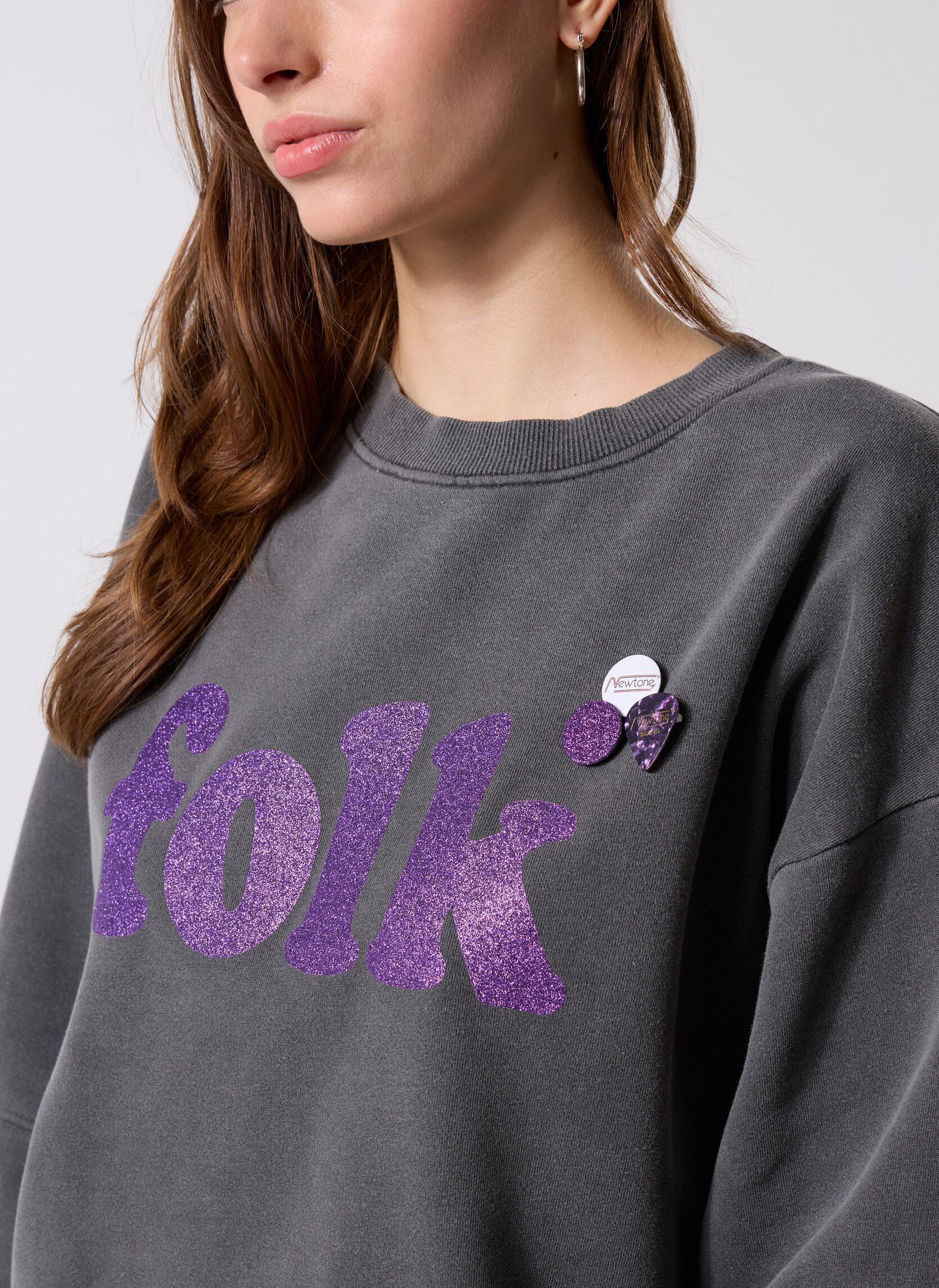 Sweatshirts SWEATSHIRT ROLLER FOLK femme gris Newtone Sweatshirts SWEATSHIRT ROLLER FOLK femme gris PEPPER