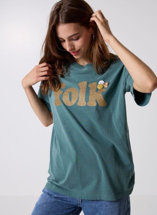Newtone Tee-shirts manches courtes TSHIRT TRUCKER FOLK femme vert