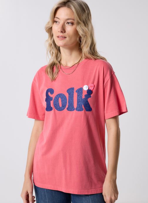 Newtone T-shirts met korte mouwen TSHIRT TRUCKER FOLK dames blauw