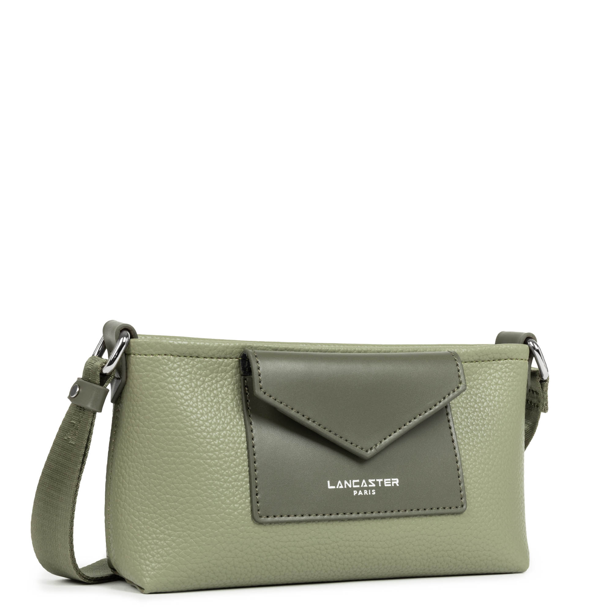 Petite pochette cuir vert olive Maison Suzanne - Le petit Souk